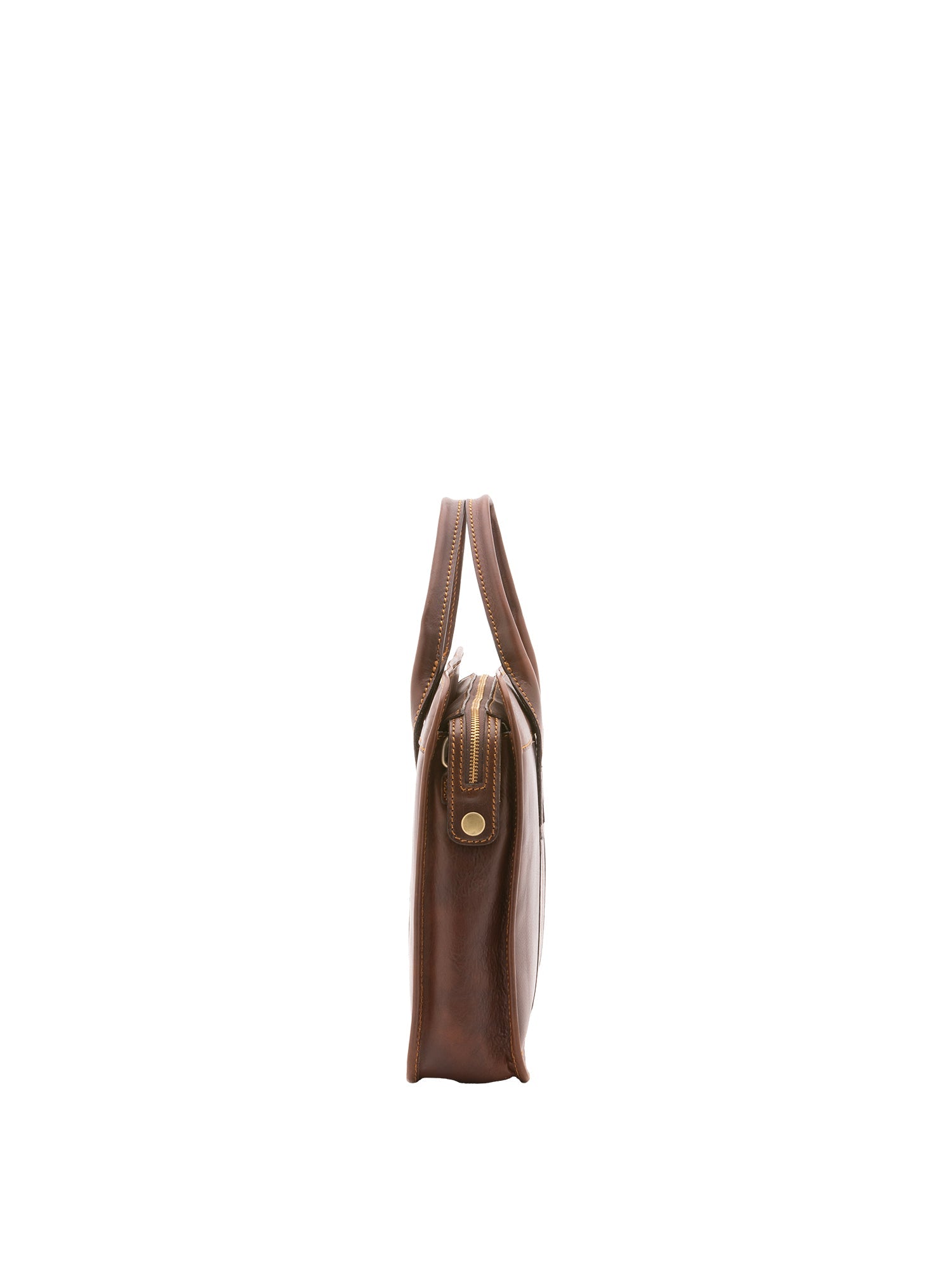 Borsa a mano unisex vera pelle Made in Italy 4454-TESTA DI MORO Alessia Firenze