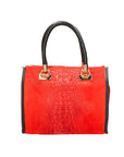 Edna Borsa a bauletto da donna Pelle e camoscio stampato croco 80044-023 ROSSO Chiara Ferretti