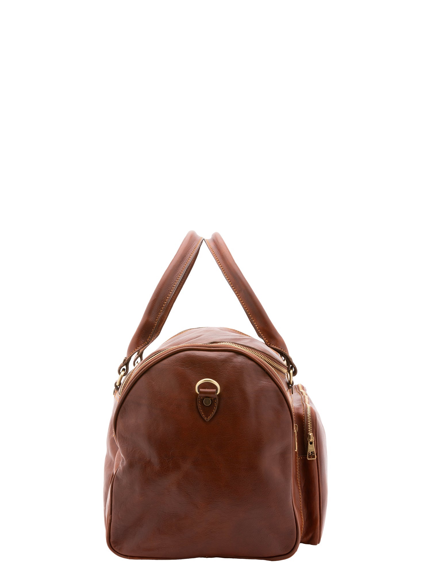 Borsa da viaggio unisex in vera pelle 100% cotone 4045-MARRONE Alessia Firenze