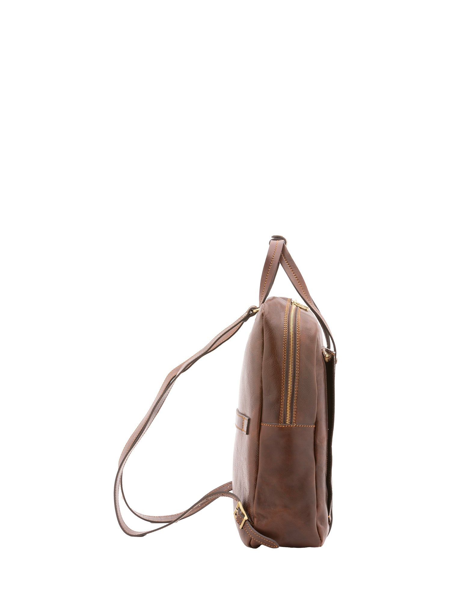 Zaino unisex in vera pelle Made in Italy 100% cotone 4592-TESTA DI MORO Alessia Firenze
