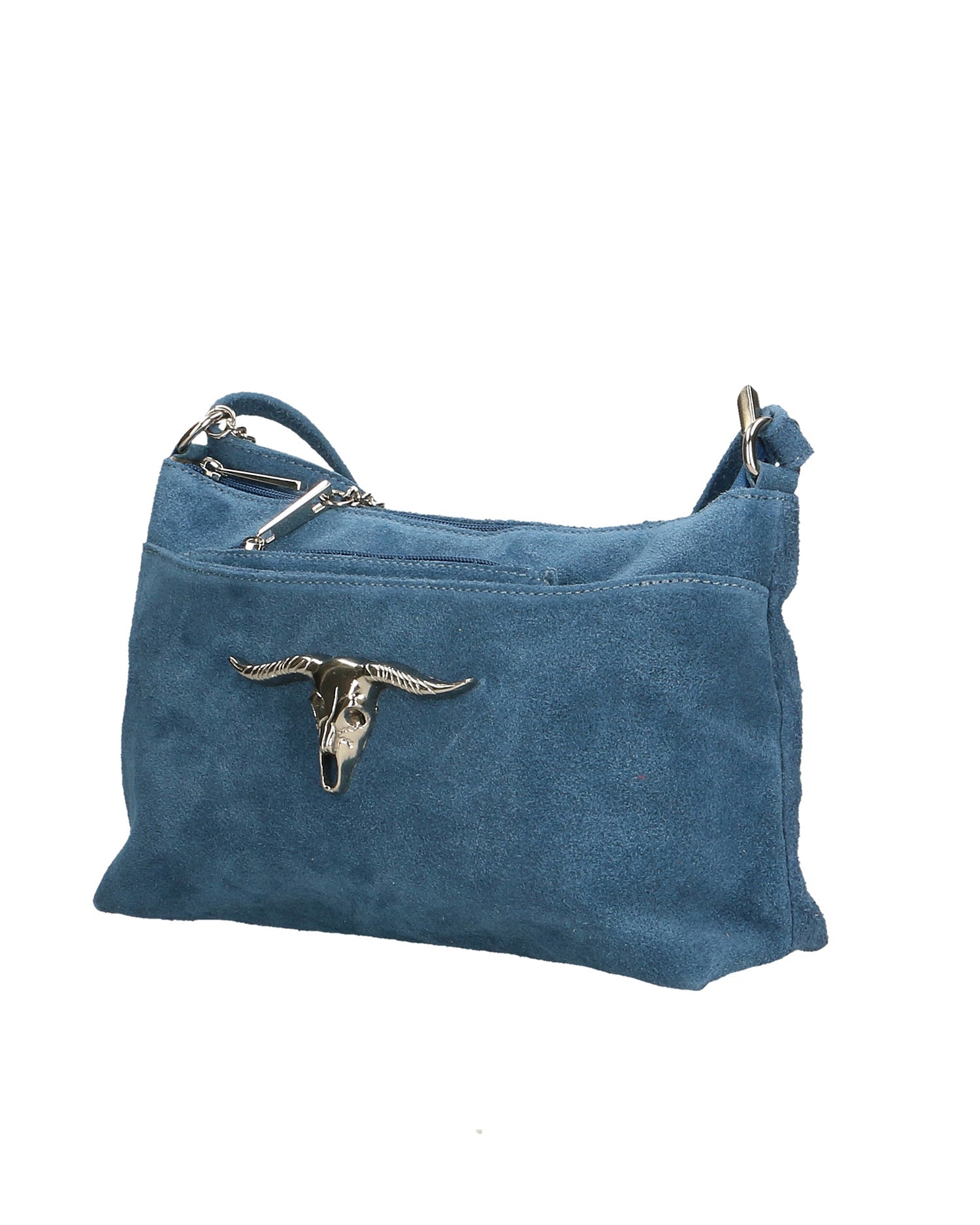 Embera Elite Borsa a tracolla donna Vera pelle scamosciata 8650-BLU Chiara Ferretti