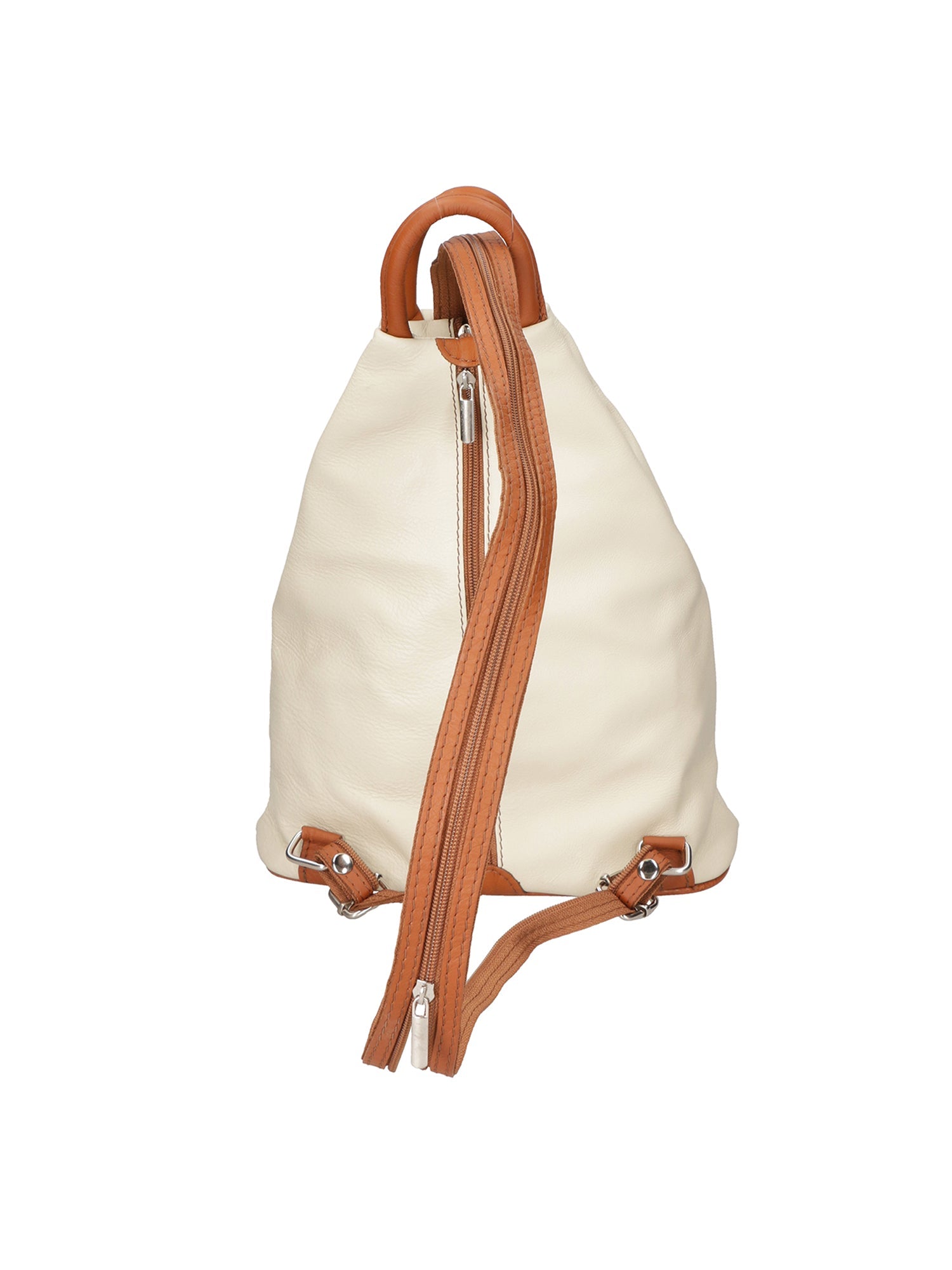 Erika Zaino da donna in vera pelle Casual 80072-BEIGE-CUOIO Chiara Ferretti