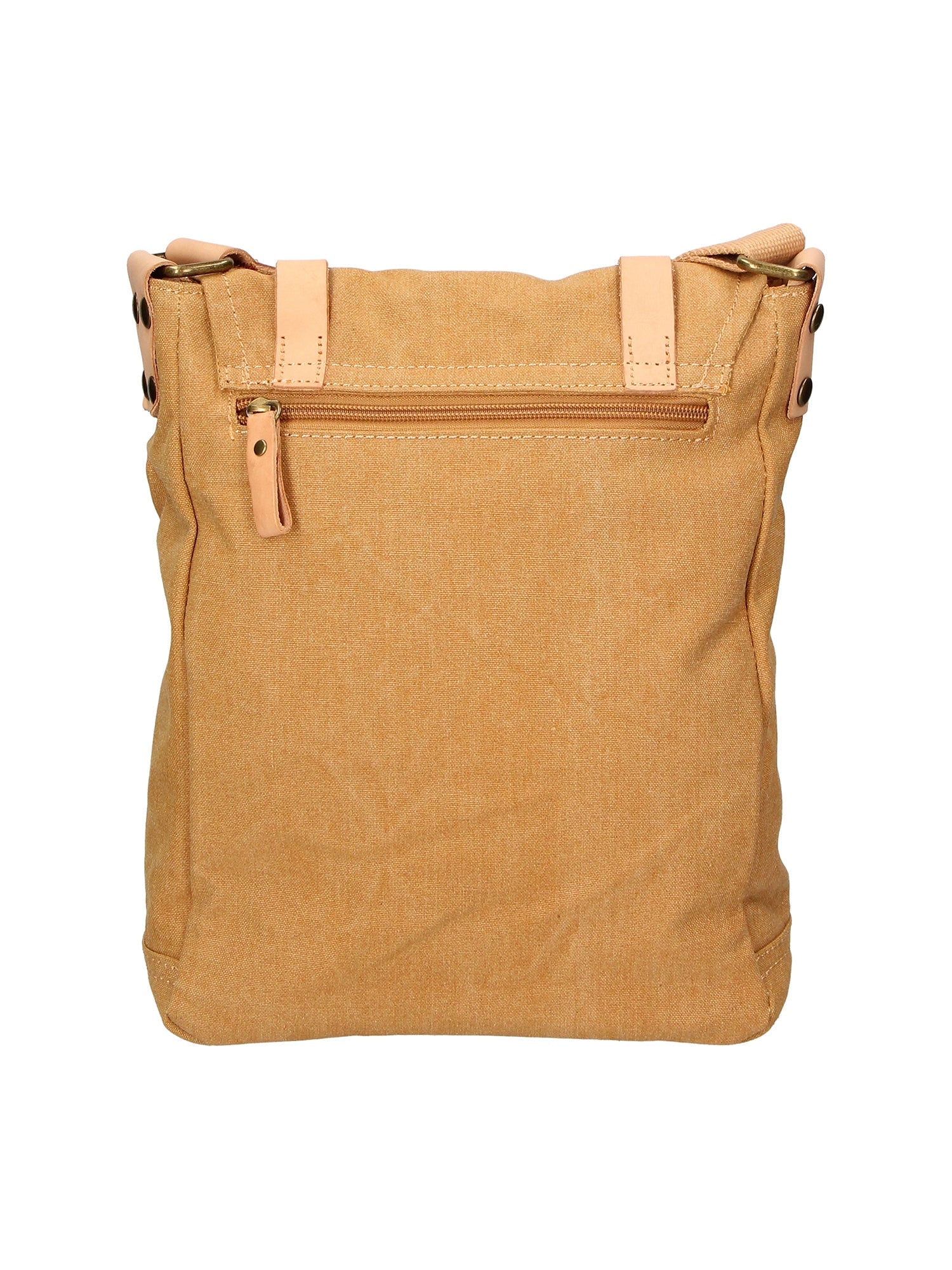Milena Borsa a tracolla unisex Canvas e vera pelle ZG3009-CUOIO COGNAC Chiara Ferretti