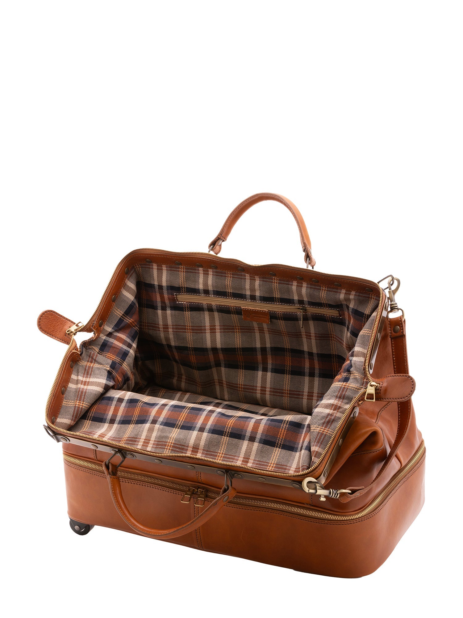 Borsa da viaggio unisex in vera pelle Made in Italy 4084-MIELE Alessia Firenze