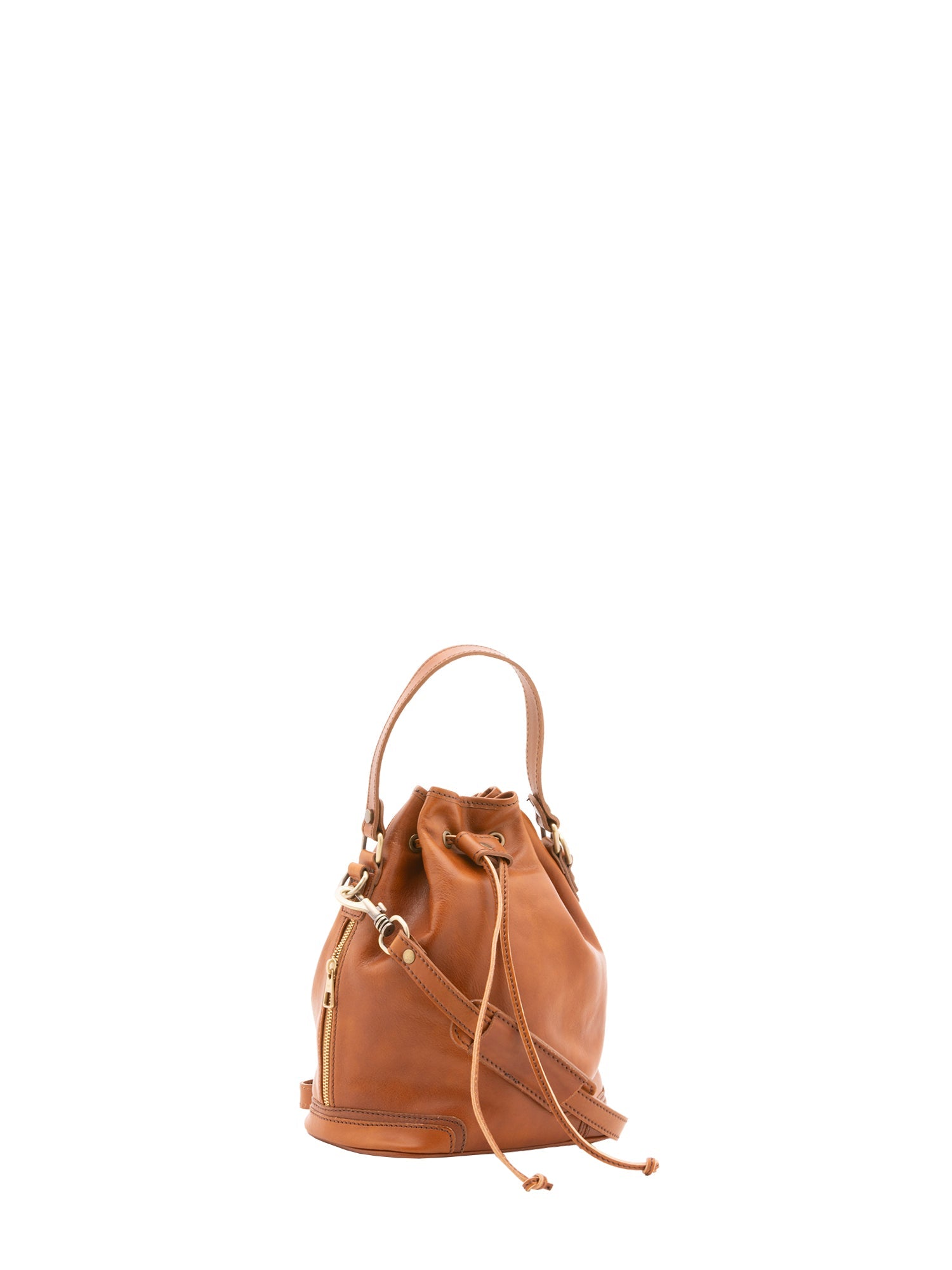 Borsa a secchiello unisex in vera pelle 100% cotone 4535-MIELE Alessia Firenze