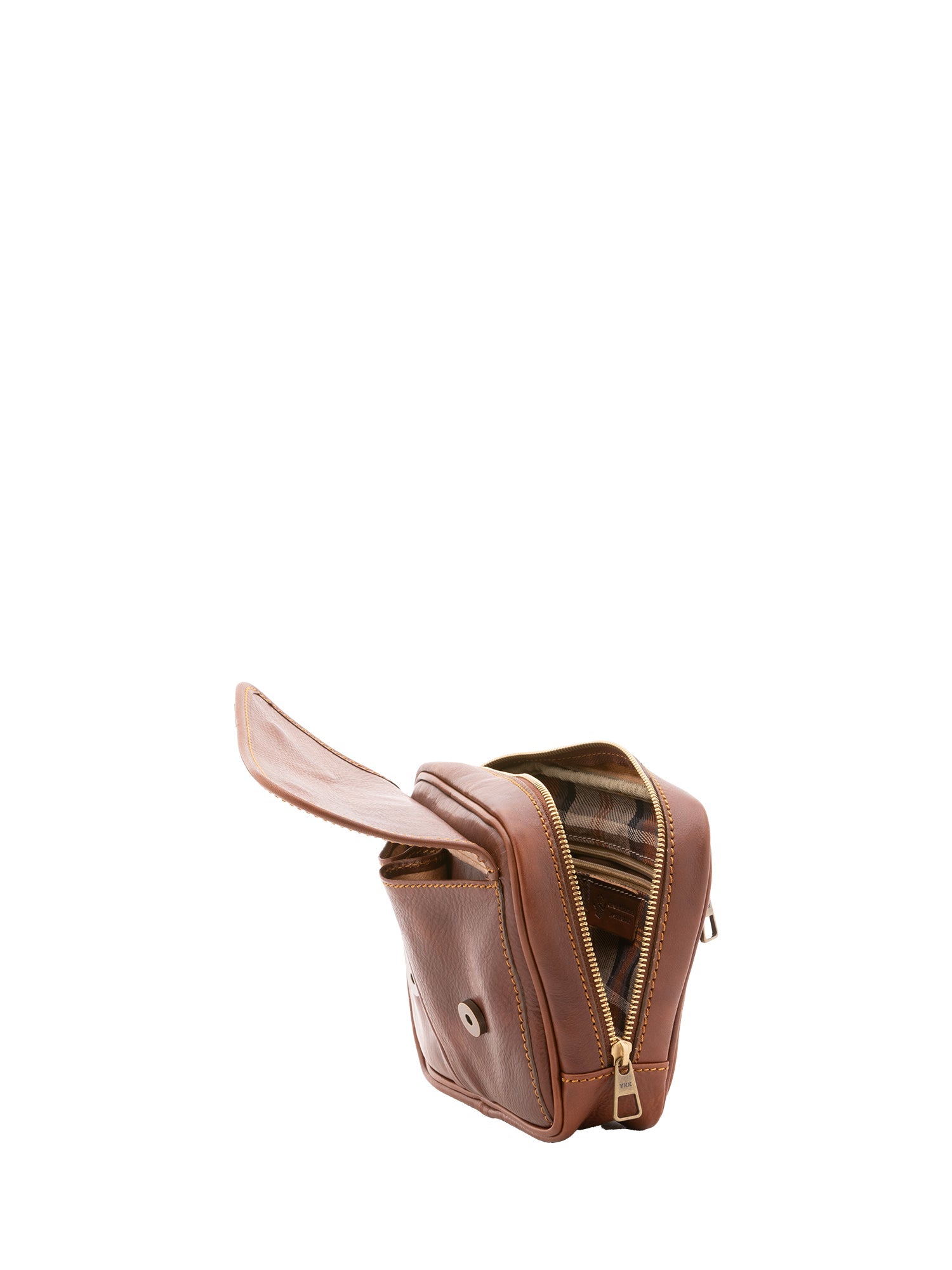 Pochette da donna in vera pelle Made in Italy 4414-MARRONE Alessia Firenze