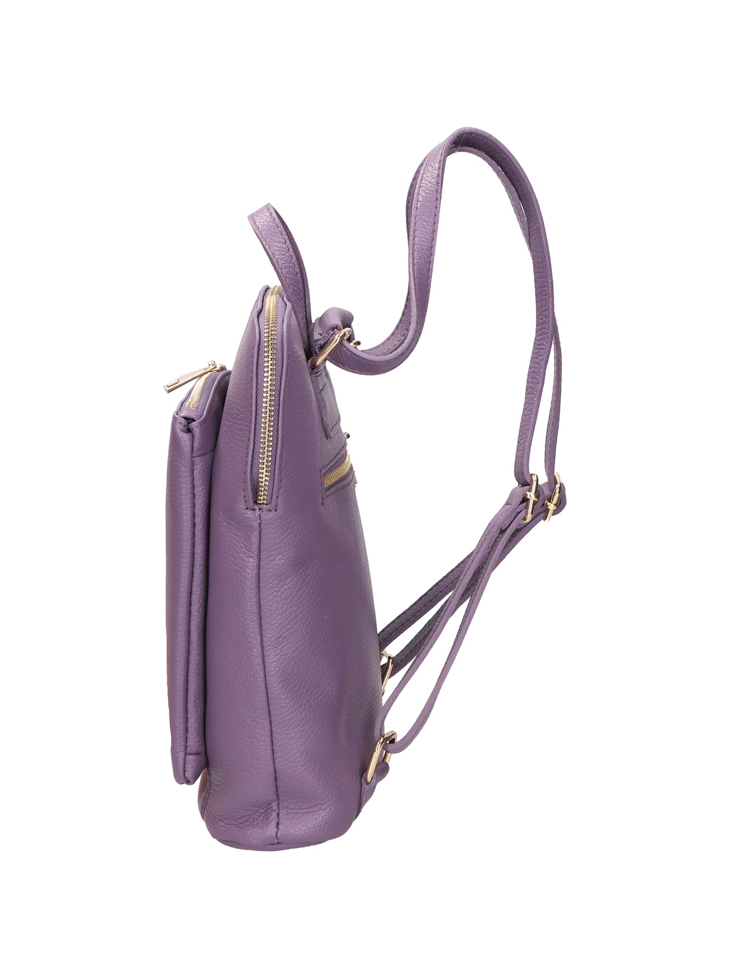 Vivenzia Damenrucksack aus echtem Leder, hergestellt in Italien, 23 x 29 x 6,5 cm