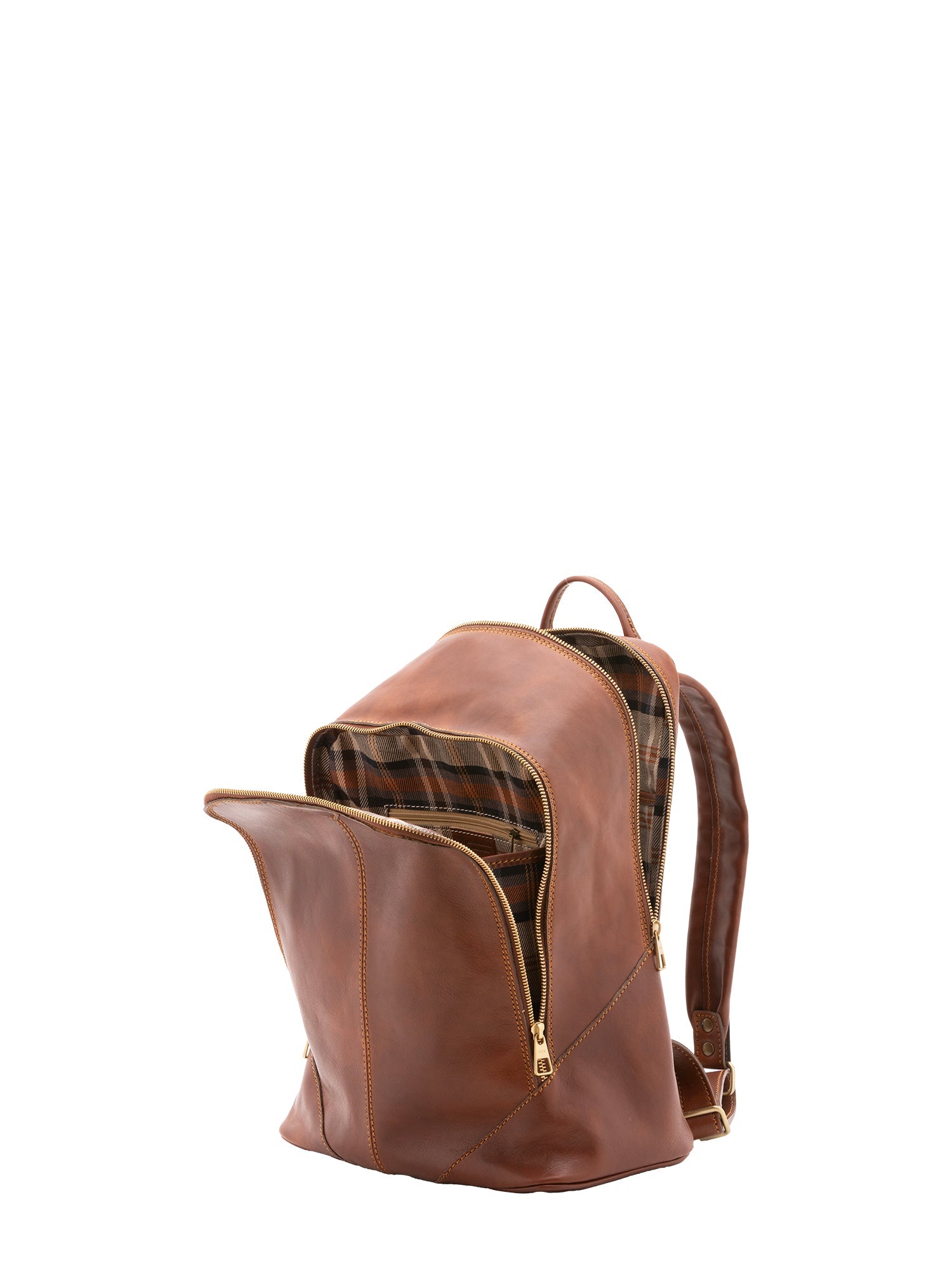Zaino unisex in vera pelle 100% cotone 4428-MARRONE Alessia Firenze
