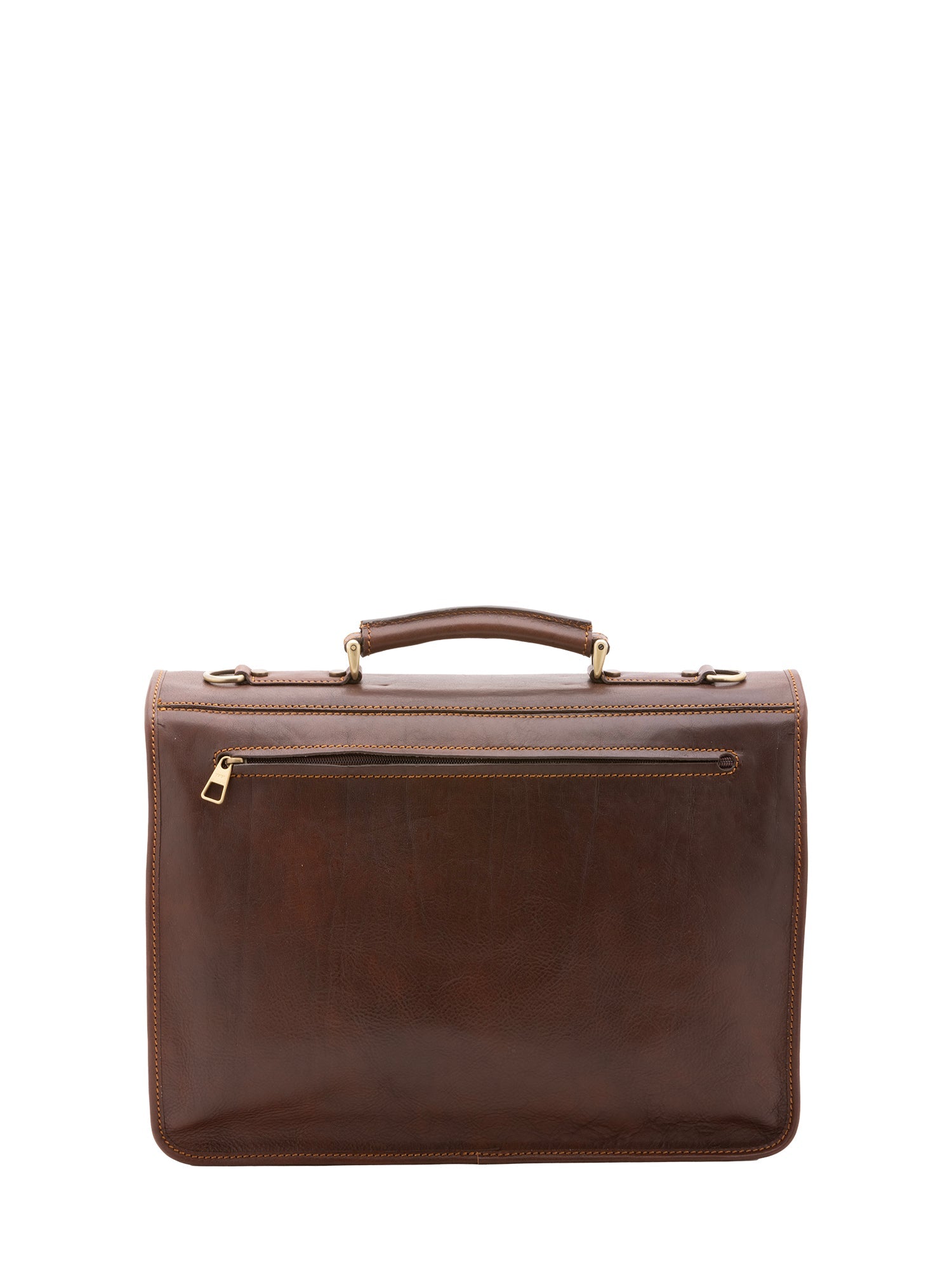 Borsa a mano unisex vera pelle Made in Italy 4015-TESTA DI MORO Alessia Firenze