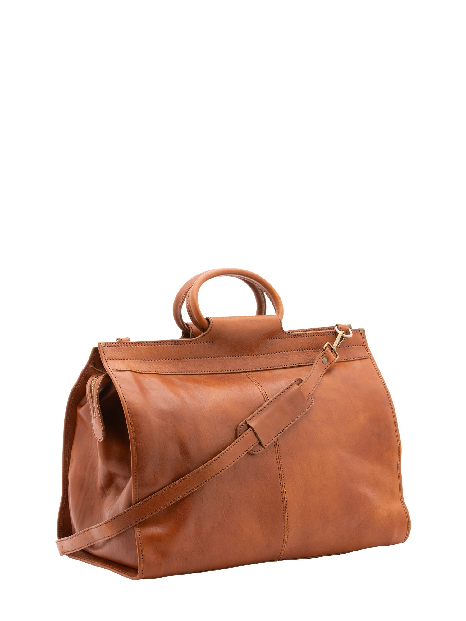 Borsa da viaggio unisex in vera pelle 100% cotone 4563-MIELE Alessia Firenze