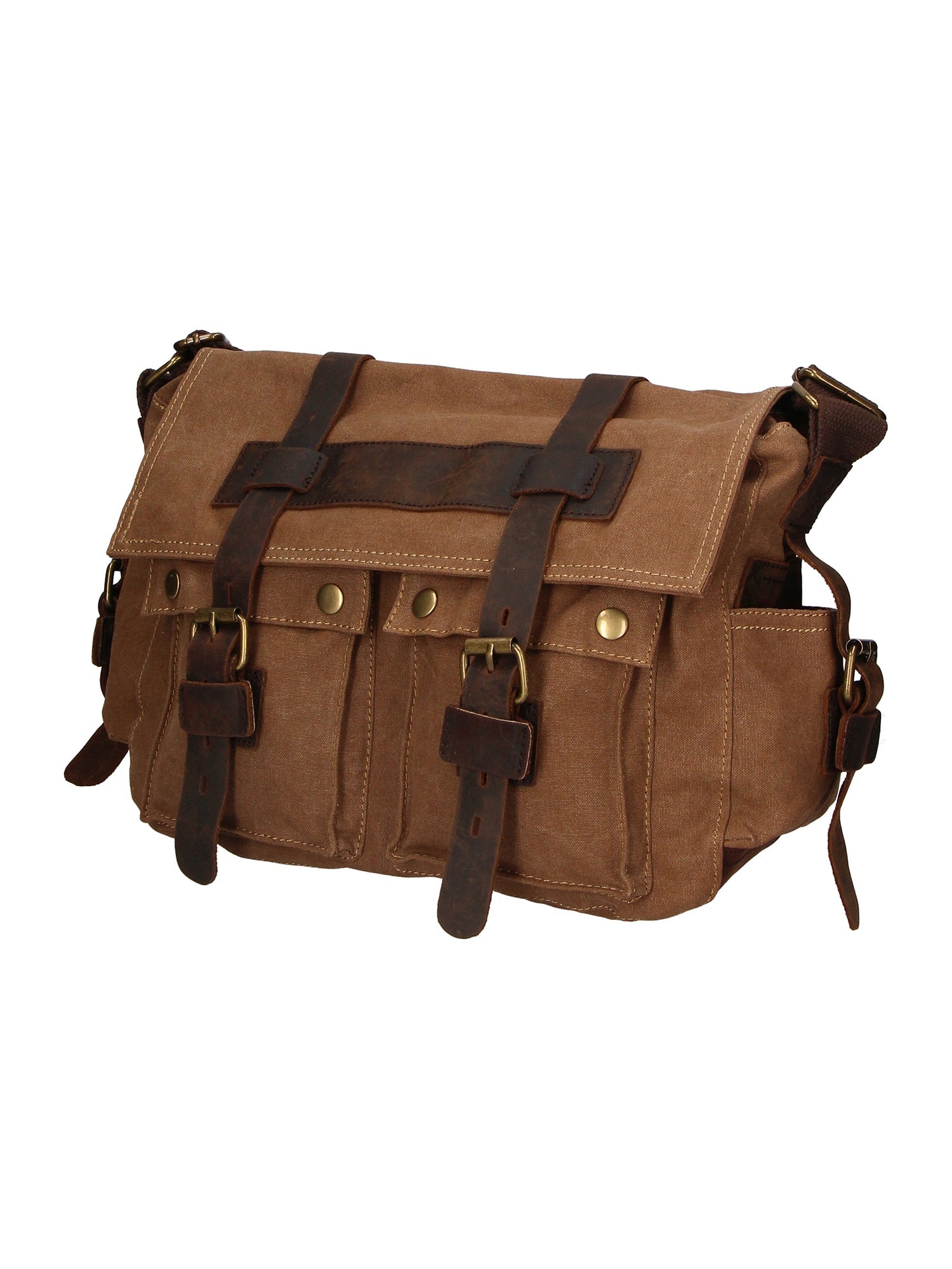 Melania Borsa a spalla unisex Canvas e vera pelle ZG3016-FANGO TAUPE Chiara Ferretti