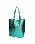 Genny Damen-Schultertasche aus echtem Leder, hergestellt in Italien, 36 x 40 x 11 cm