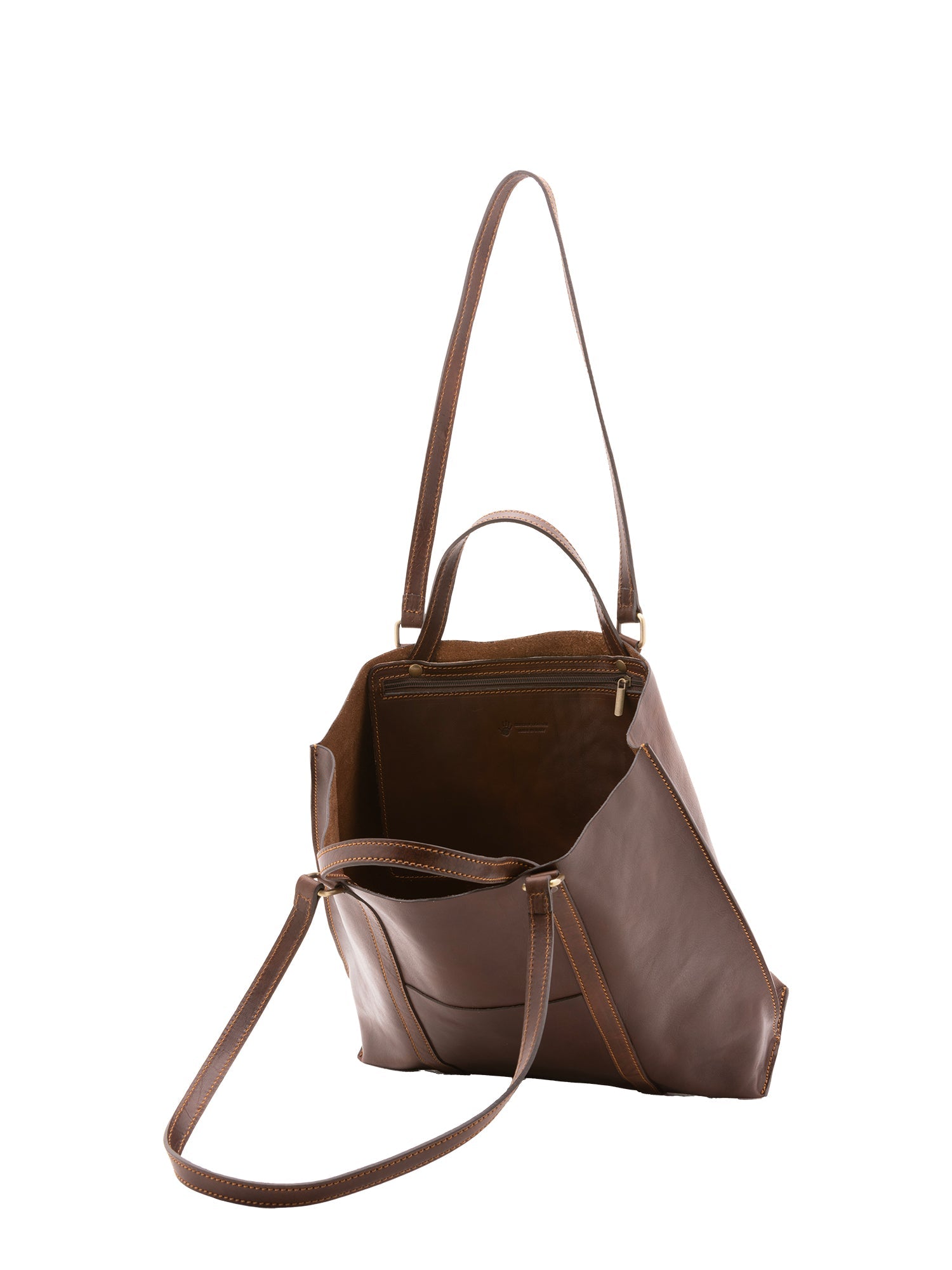 Borsa a spalla unisex in vera pelle Made in Italy 4610-TESTA DI MORO Alessia Firenze