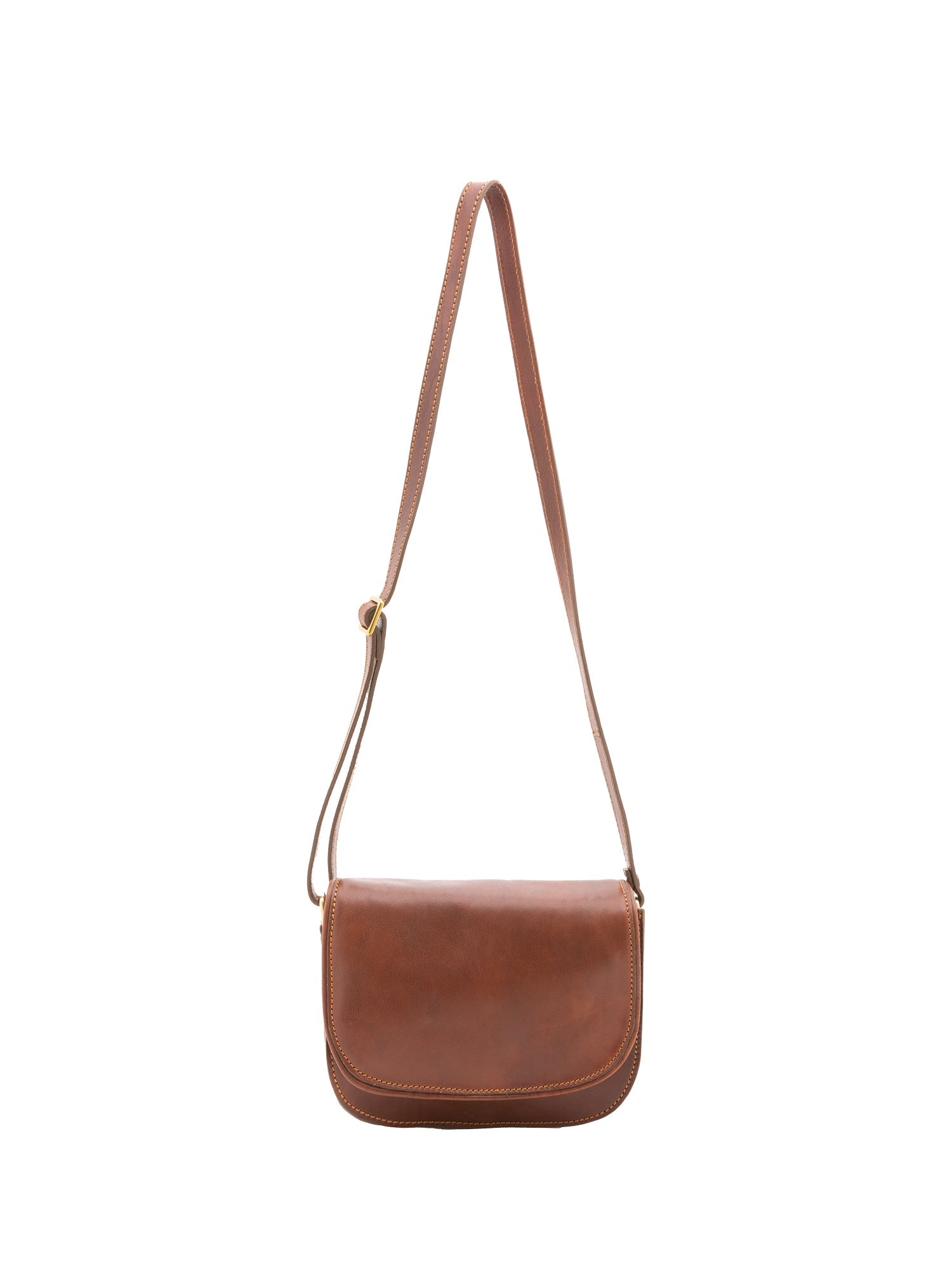 Borsa a tracolla da donna 100% vera pelle 4582-MARRONE Alessia Firenze