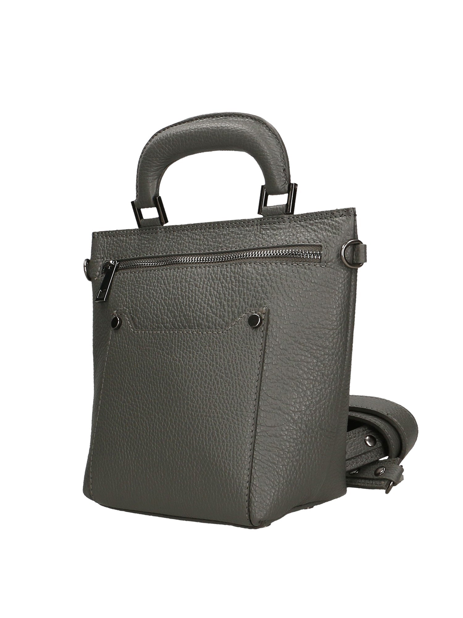Luciana Borsa a mano da donna Vera pelle 02209-D27 GRIGIO SCURO DARK GREY Chiara Ferretti