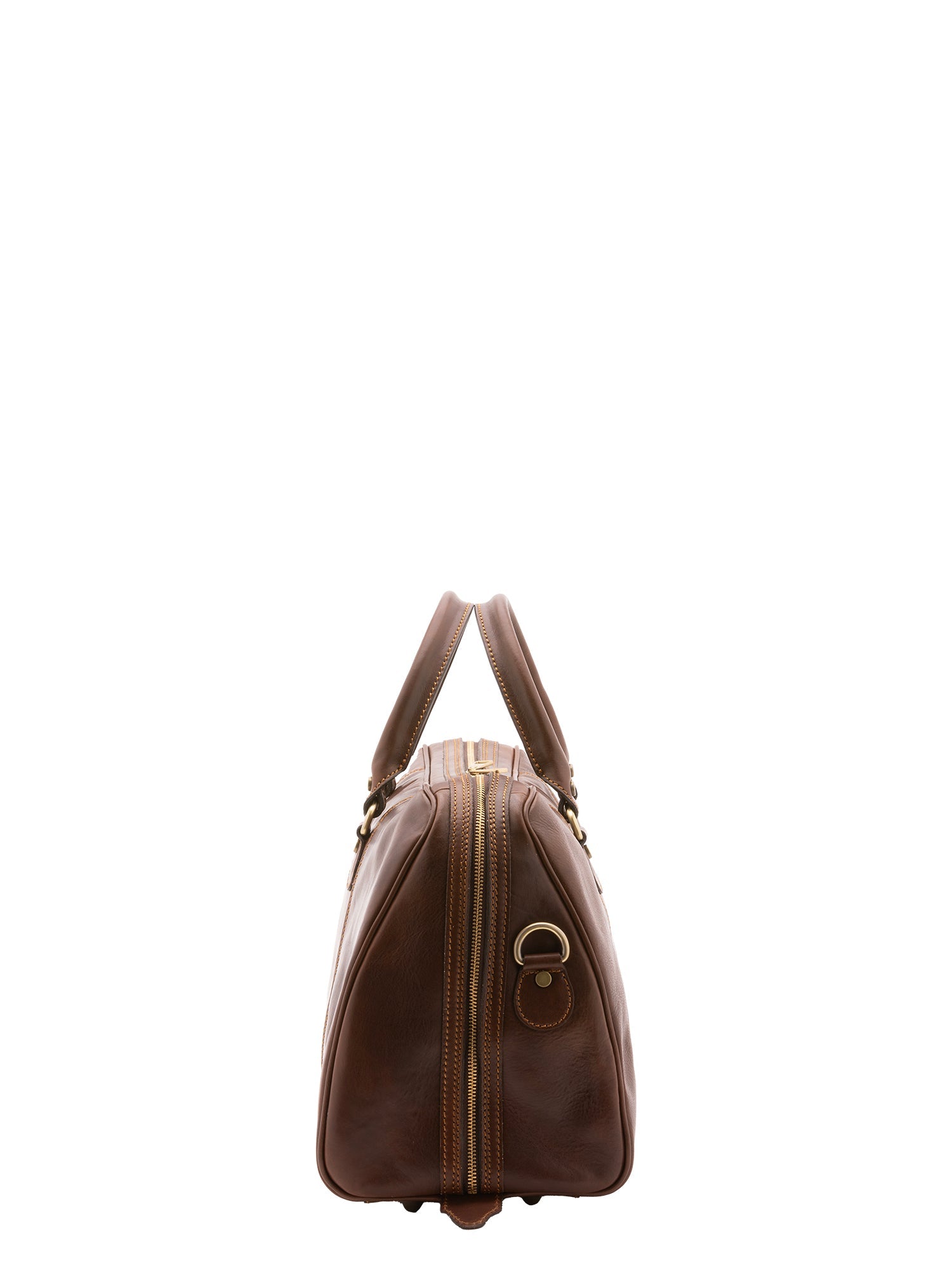 Borsa da viaggio unisex in vera pelle 100% cotone 4040-TESTA DI MORO Alessia Firenze