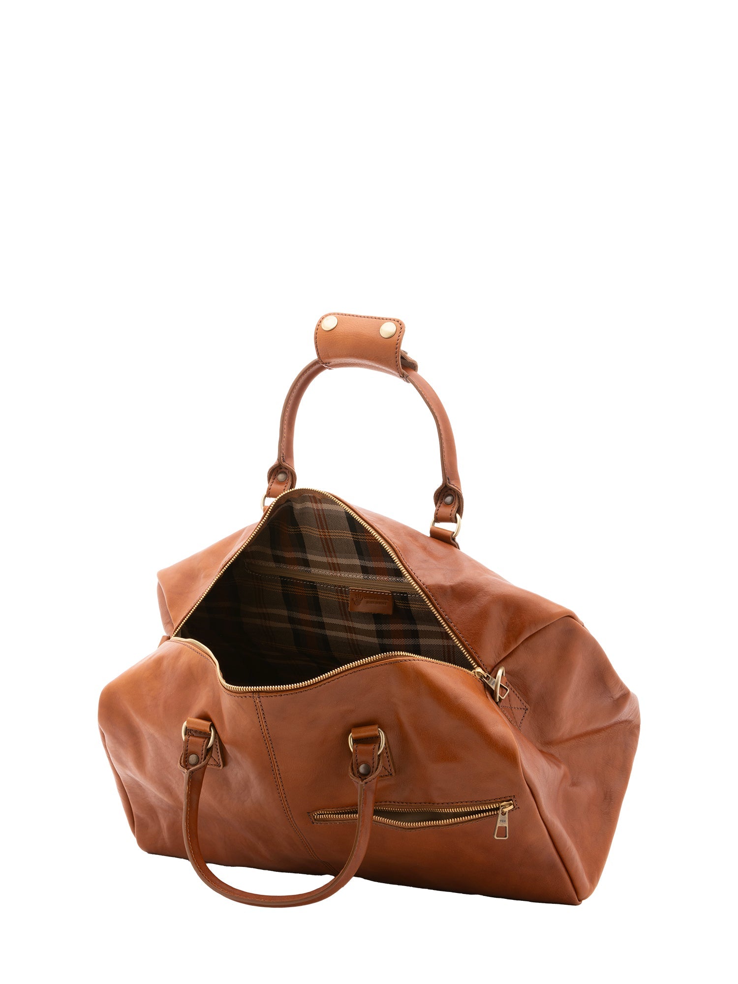 Borsa da viaggio unisex in vera pelle 100% cotone 4311-MIELE Alessia Firenze