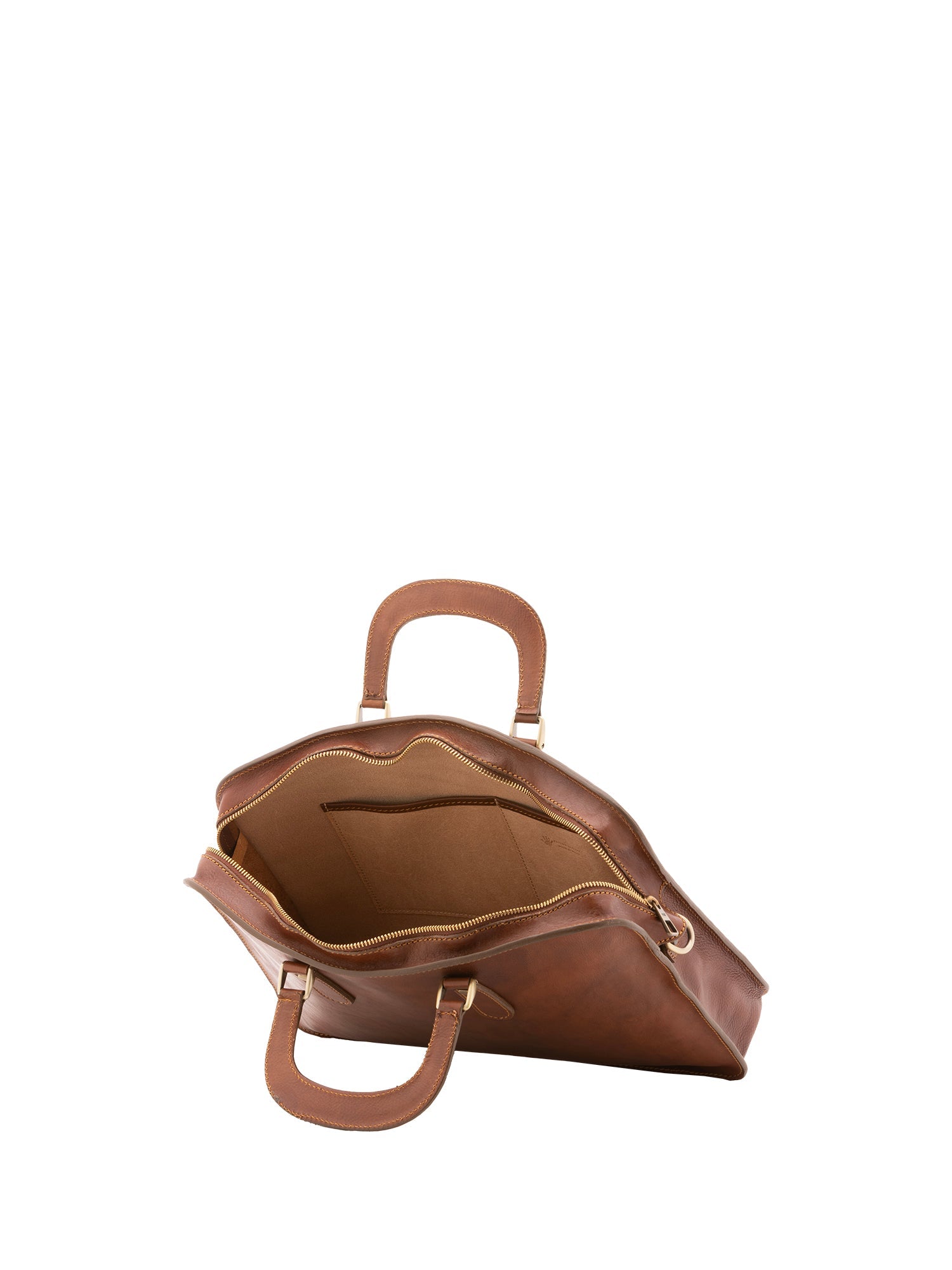 Borsa a mano unisex in vera pelle Made in Italy 4410-MARRONE Alessia Firenze