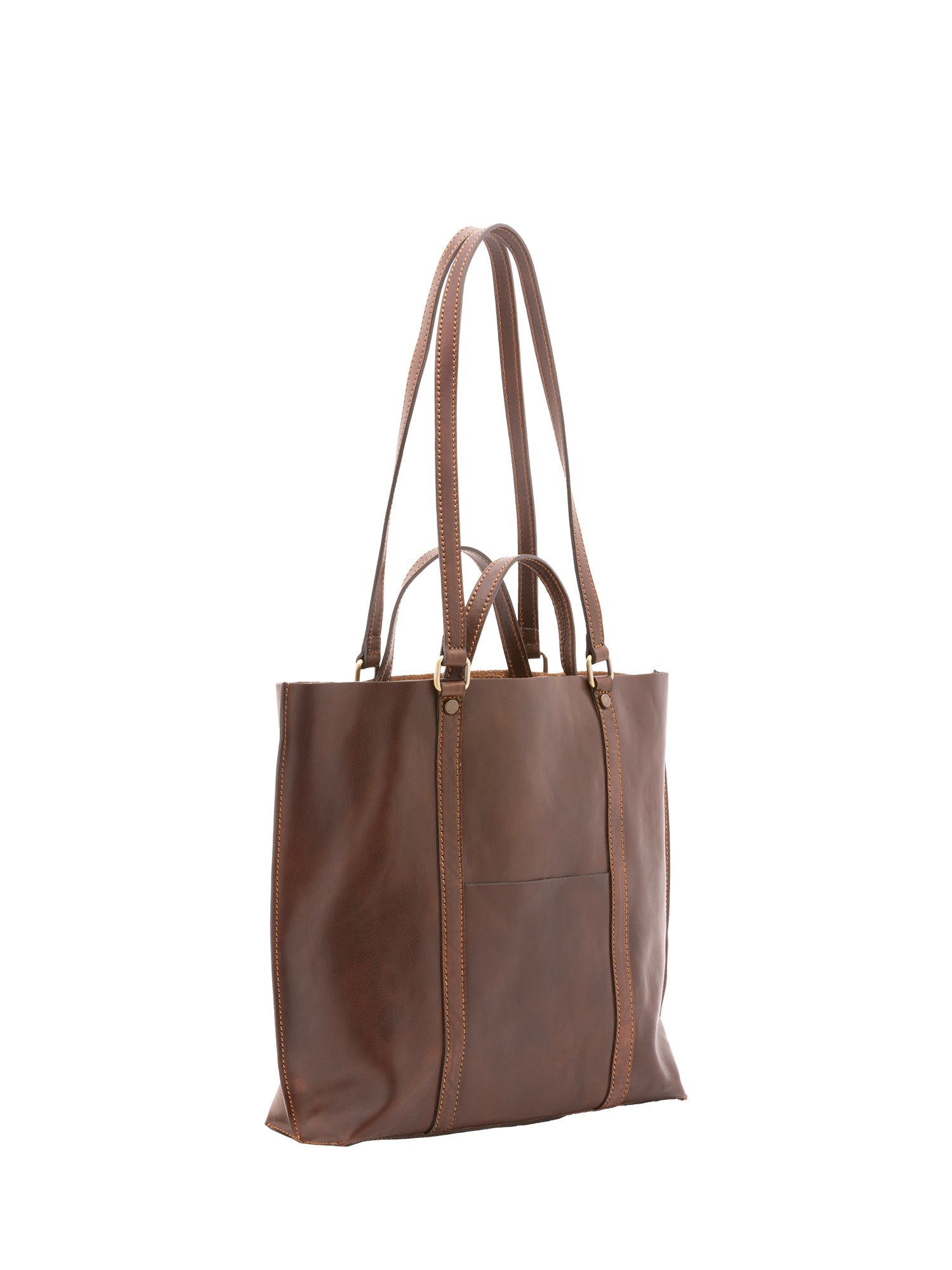 Borsa a spalla unisex in vera pelle Made in Italy 4610-TESTA DI MORO Alessia Firenze