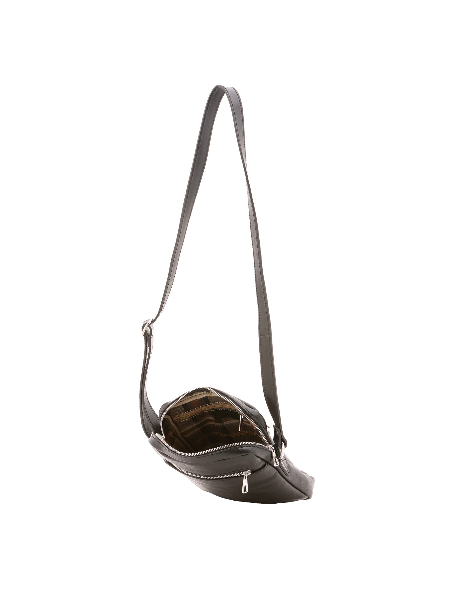 Borsa a tracolla uomo vera pelle Made in Italy 4313-NERO Alessia Firenze