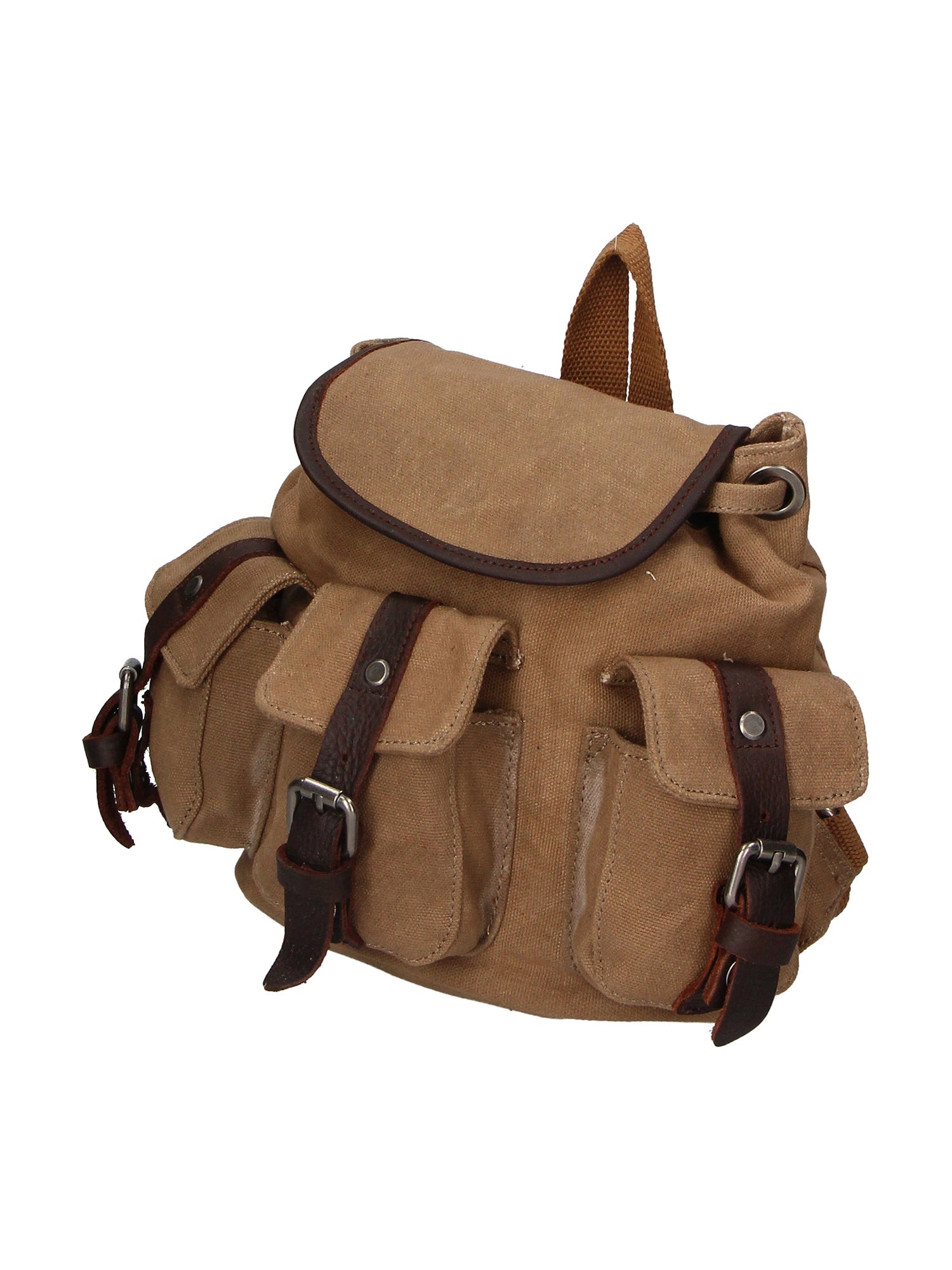 Micaela ZG3006-FANGO TAUPE Zaino unisex in canvas e vera pelle Chiara Ferretti