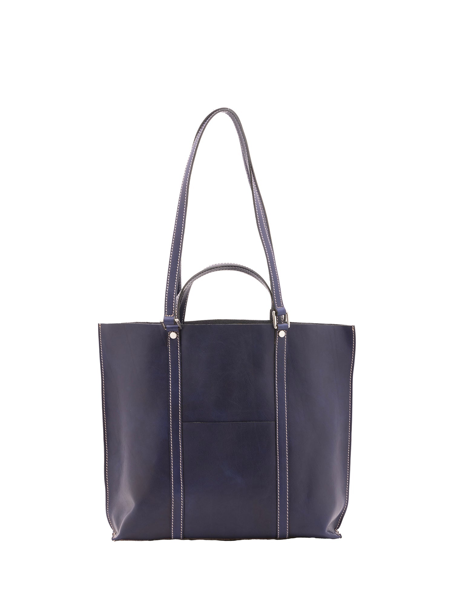 Borsa a spalla unisex in vera pelle Made in Italy 4610-BLU Alessia Firenze