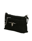 Embera Elite Borsa a tracolla donna Vera pelle scamosciata 8650-NERO Chiara Ferretti