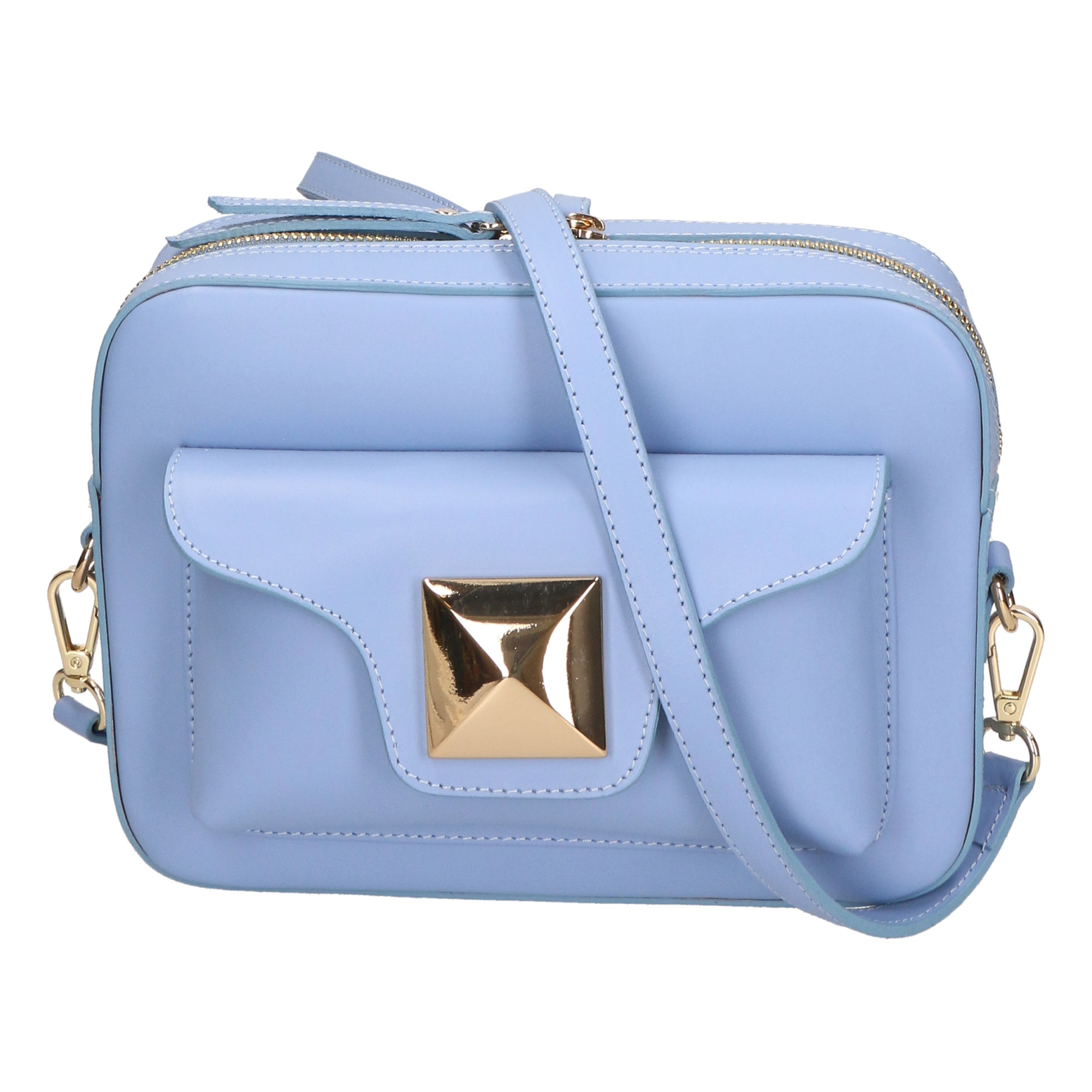 Ilenia Borsa a tracolla da donna 100% pelle 06013-L220 AZZURRO Chiara Ferretti