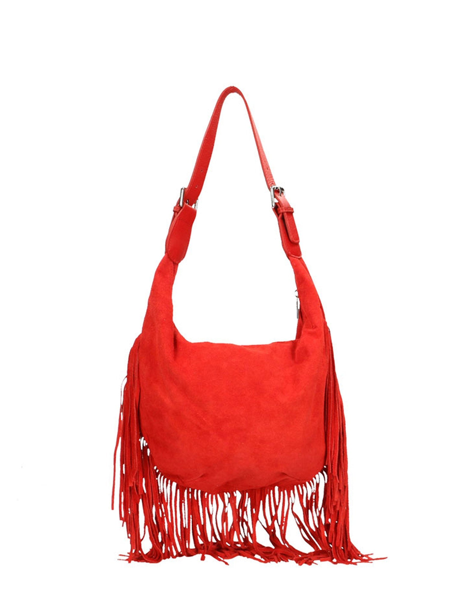 Zefira Borsa a spalla da donna Pelle Scamosciata 8630-ROSSO Chiara Ferretti