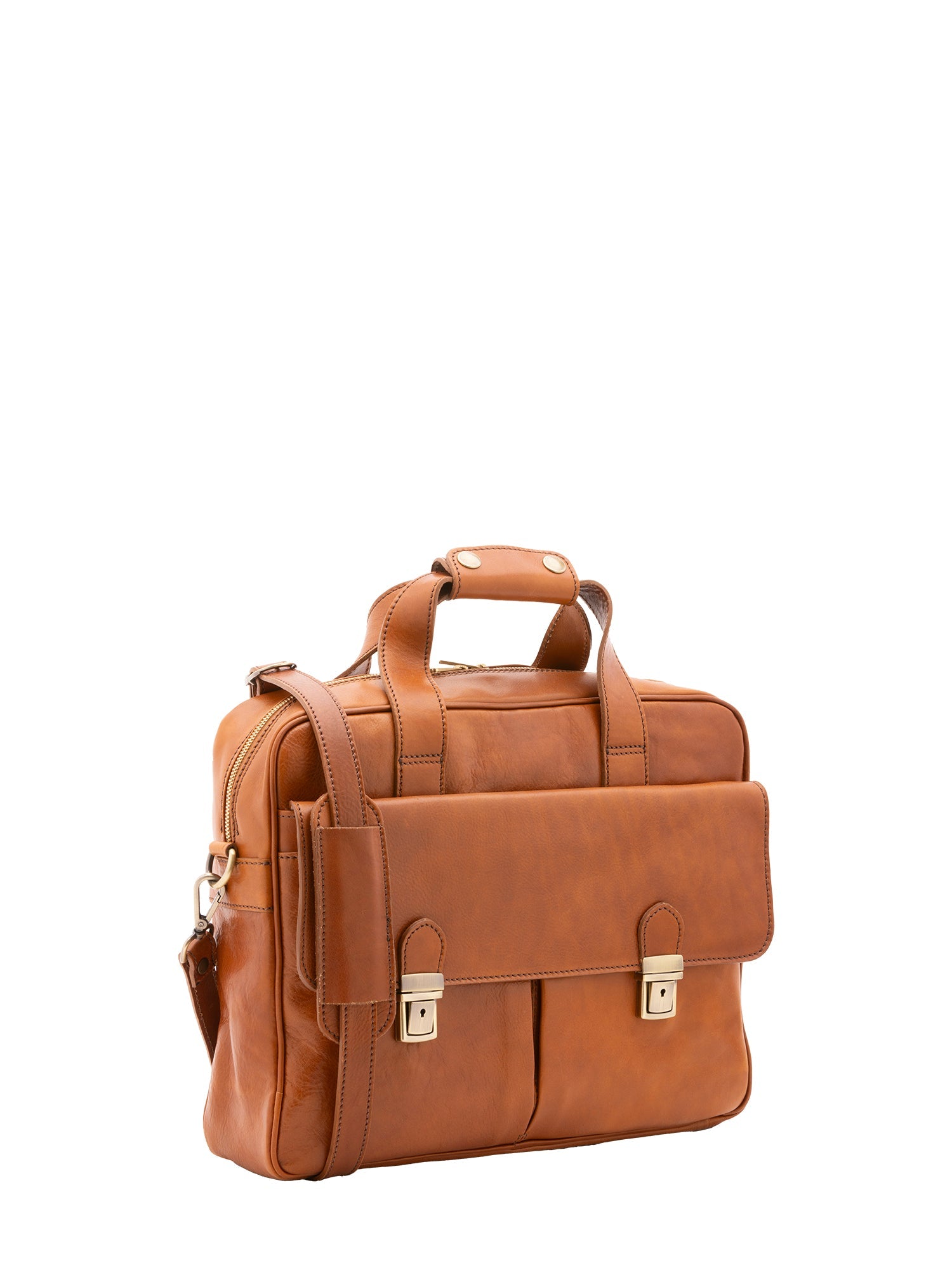 Borsa a mano unisex in vera pelle Made in Italy 4575-MIELE Alessia Firenze