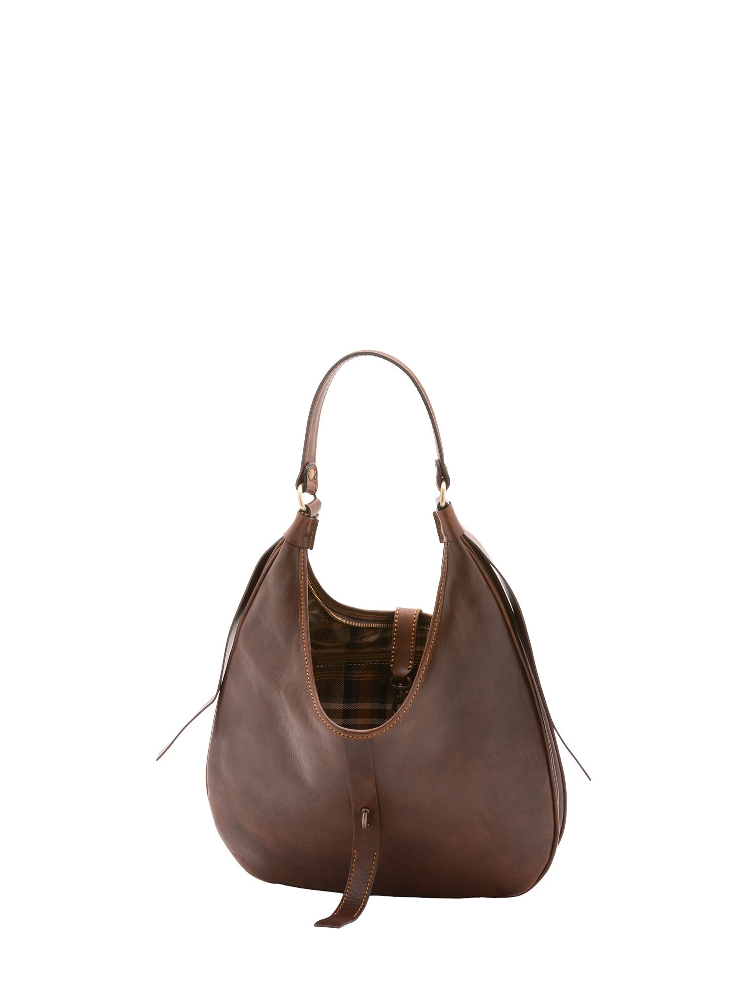 Borsa a spalla da donna 100% vera pelle 4607-TESTA DI MORO Alessia Firenze
