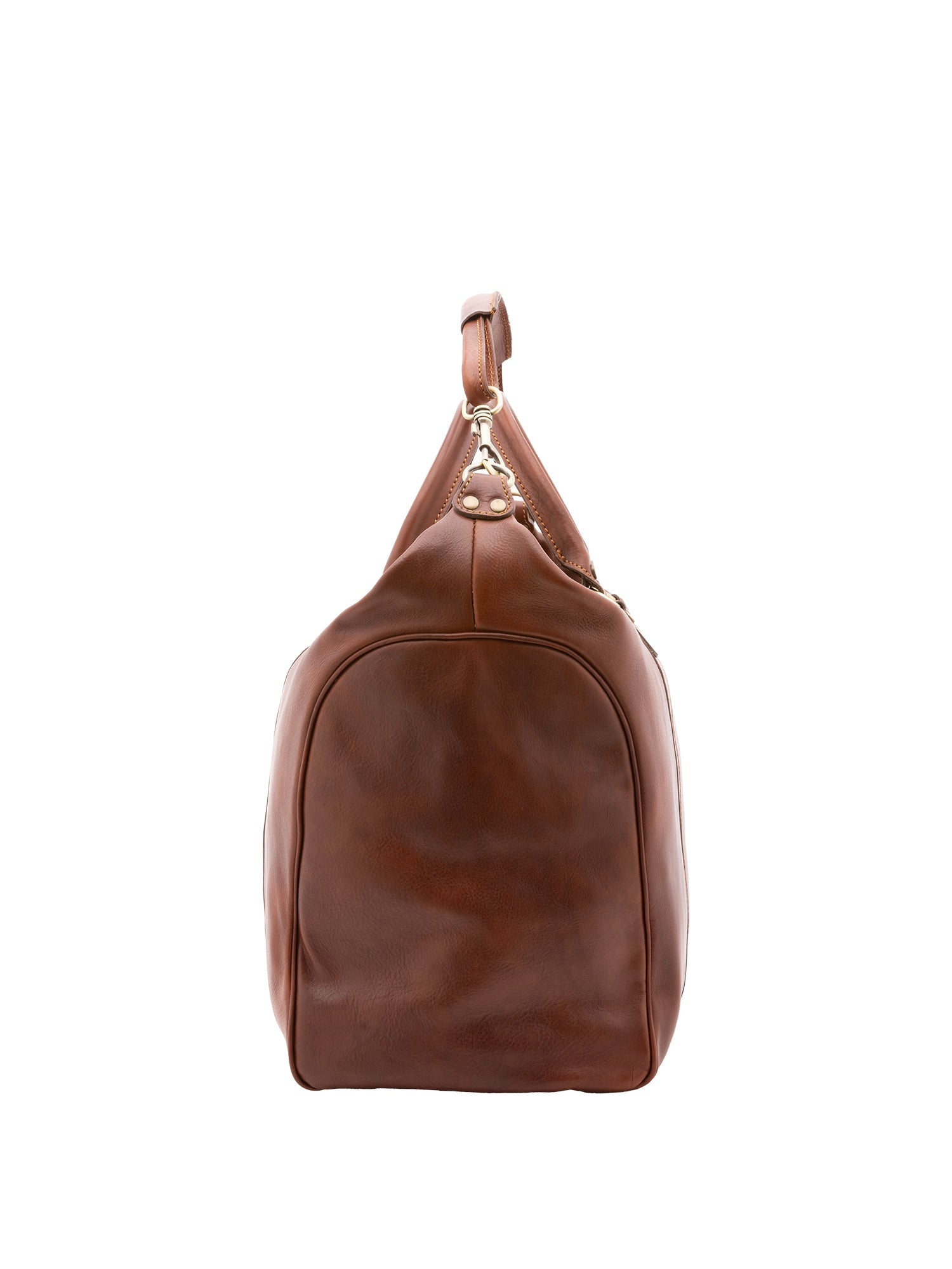 Borsa da viaggio unisex in vera pelle 100% cotone 4046-MARRONE Alessia Firenze