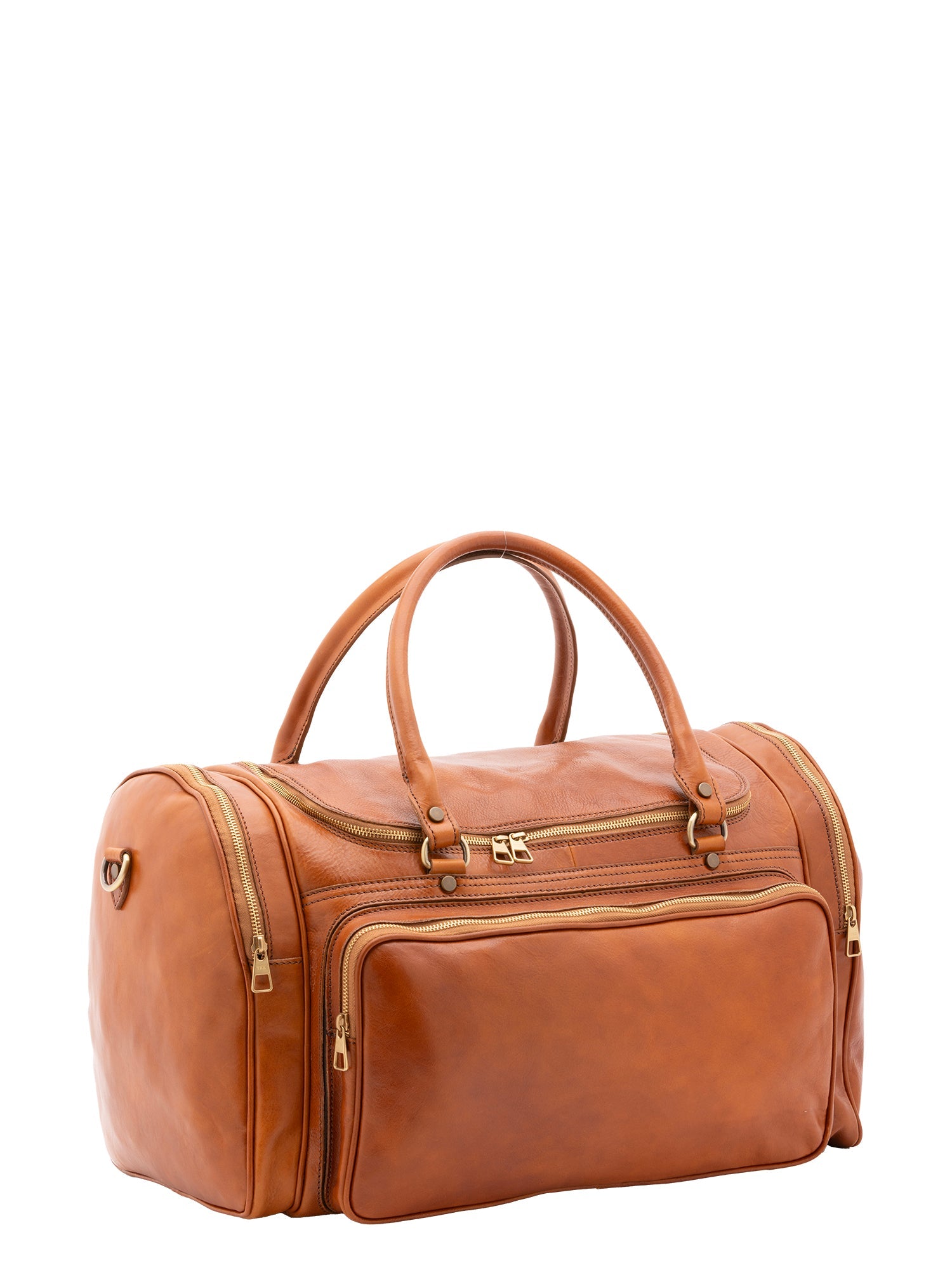 Borsa da viaggio unisex in vera pelle 100% cotone 4045-MIELE Alessia Firenze
