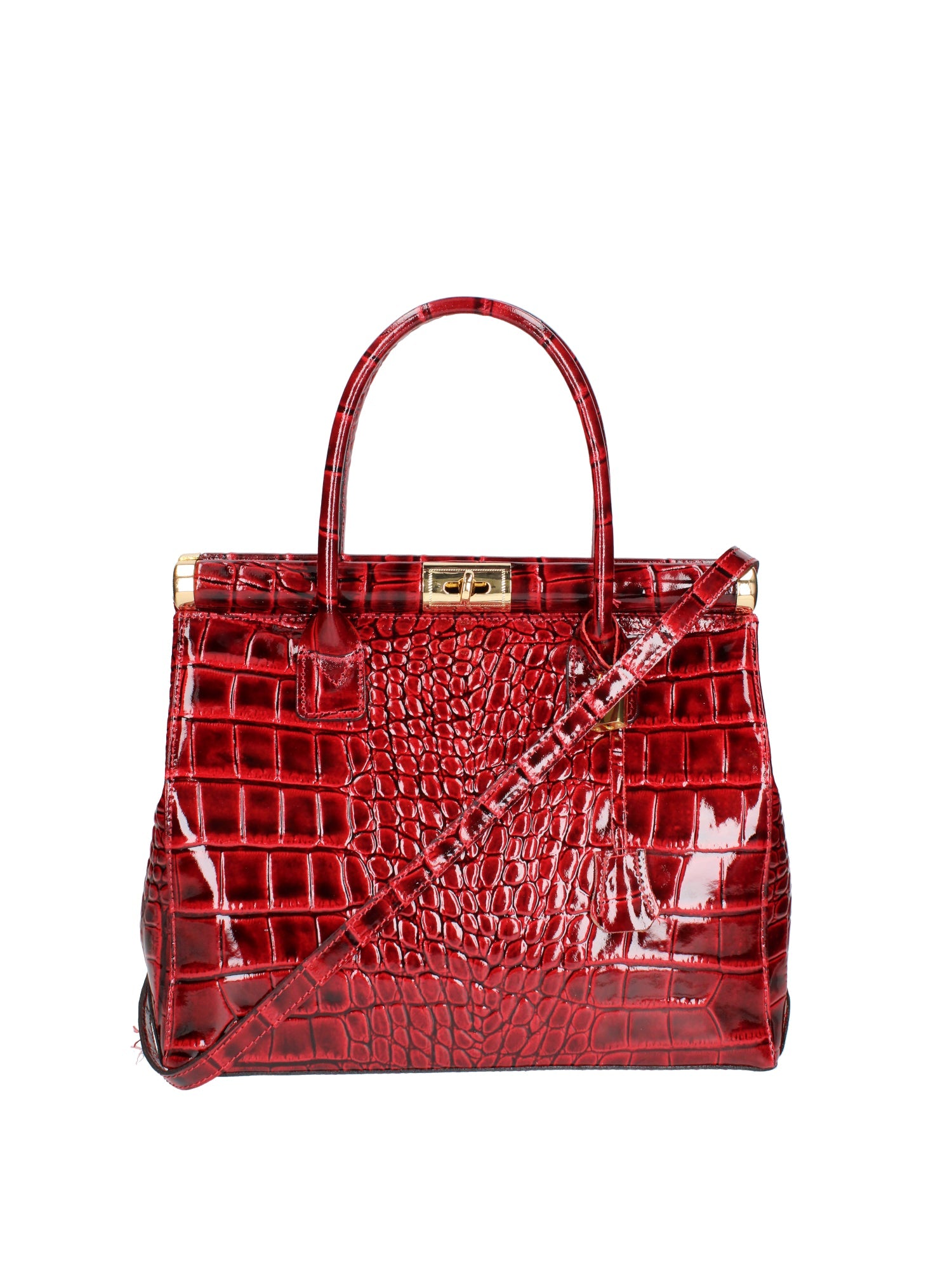 Delfina Borsa a mano da donna Vera pelle 7742-C10 ROSSO SCURO Chiara Ferretti