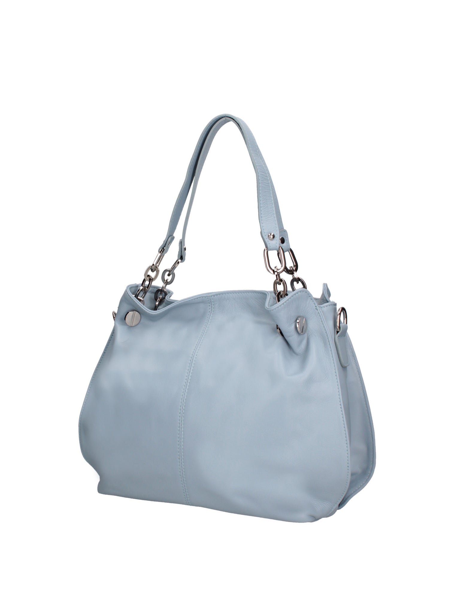 Ereba Borsa a mano da donna Made in Italy 100% pelle 3305-S92 CELESTE Chiara Ferretti