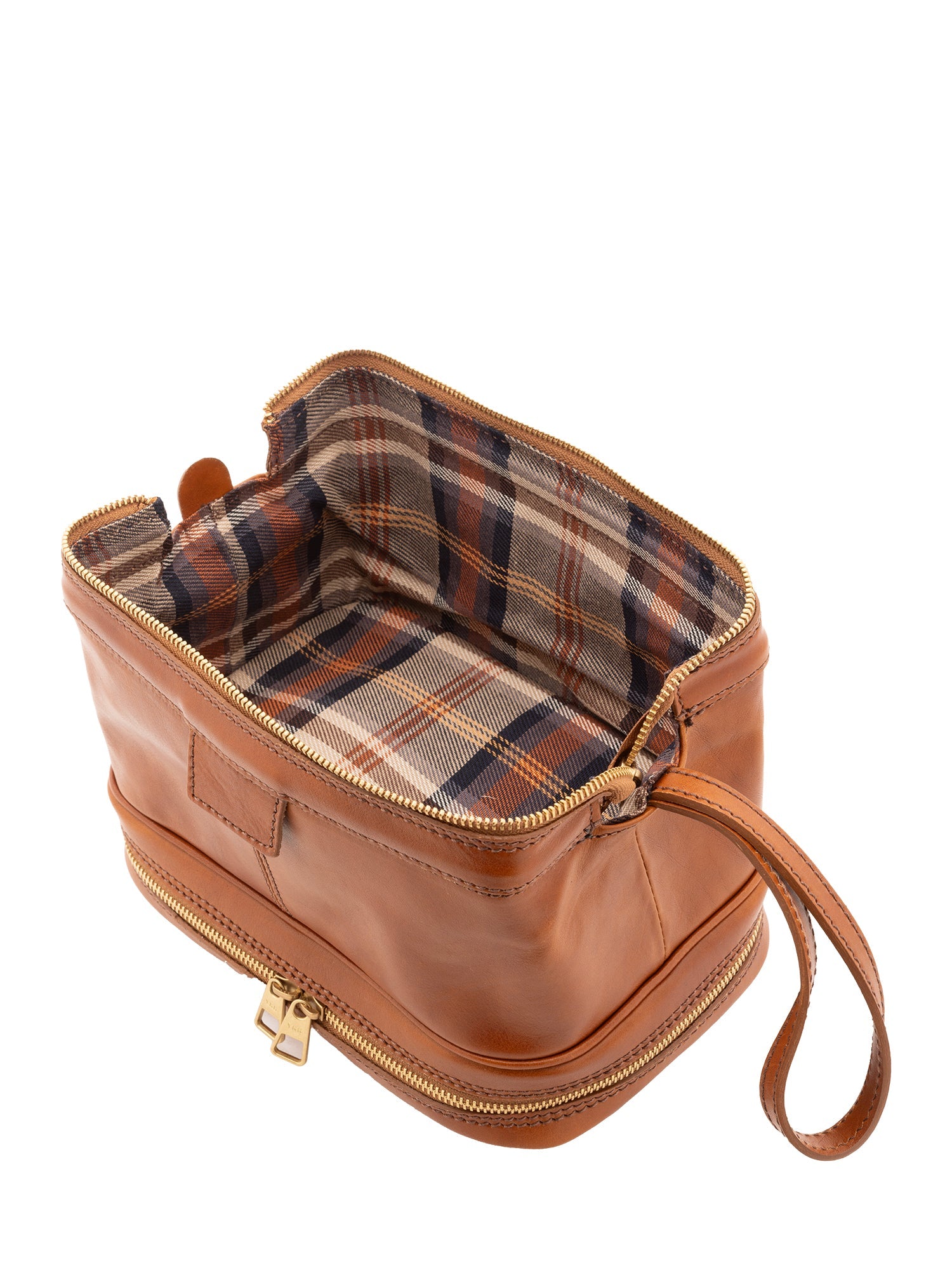 Pochette unisex in vera pelle Made in Italy 4424-MIELE Alessia Firenze