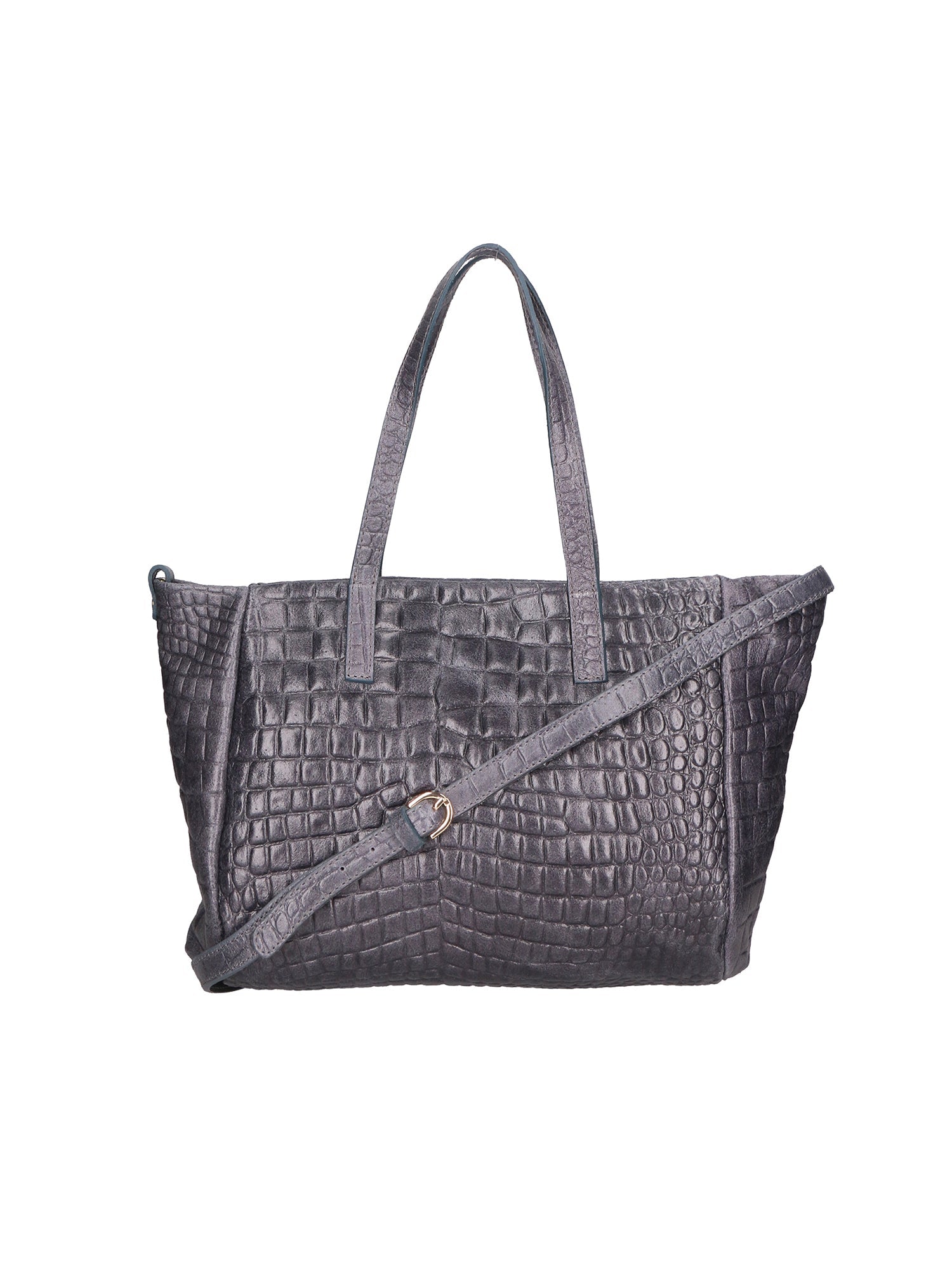 Lorella Borsa a spalla da donna Vera pelle croco 06499-042 GRIGIO SCURO Chiara Ferretti