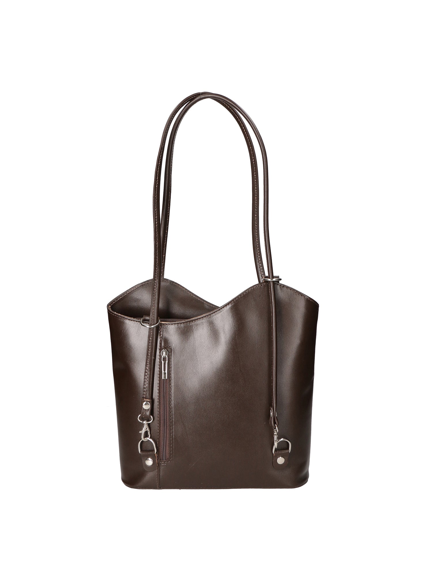 Fabiola Borsa a spalla da donna 100% pelle 9039-TMORO DARK BROWN Chiara Ferretti