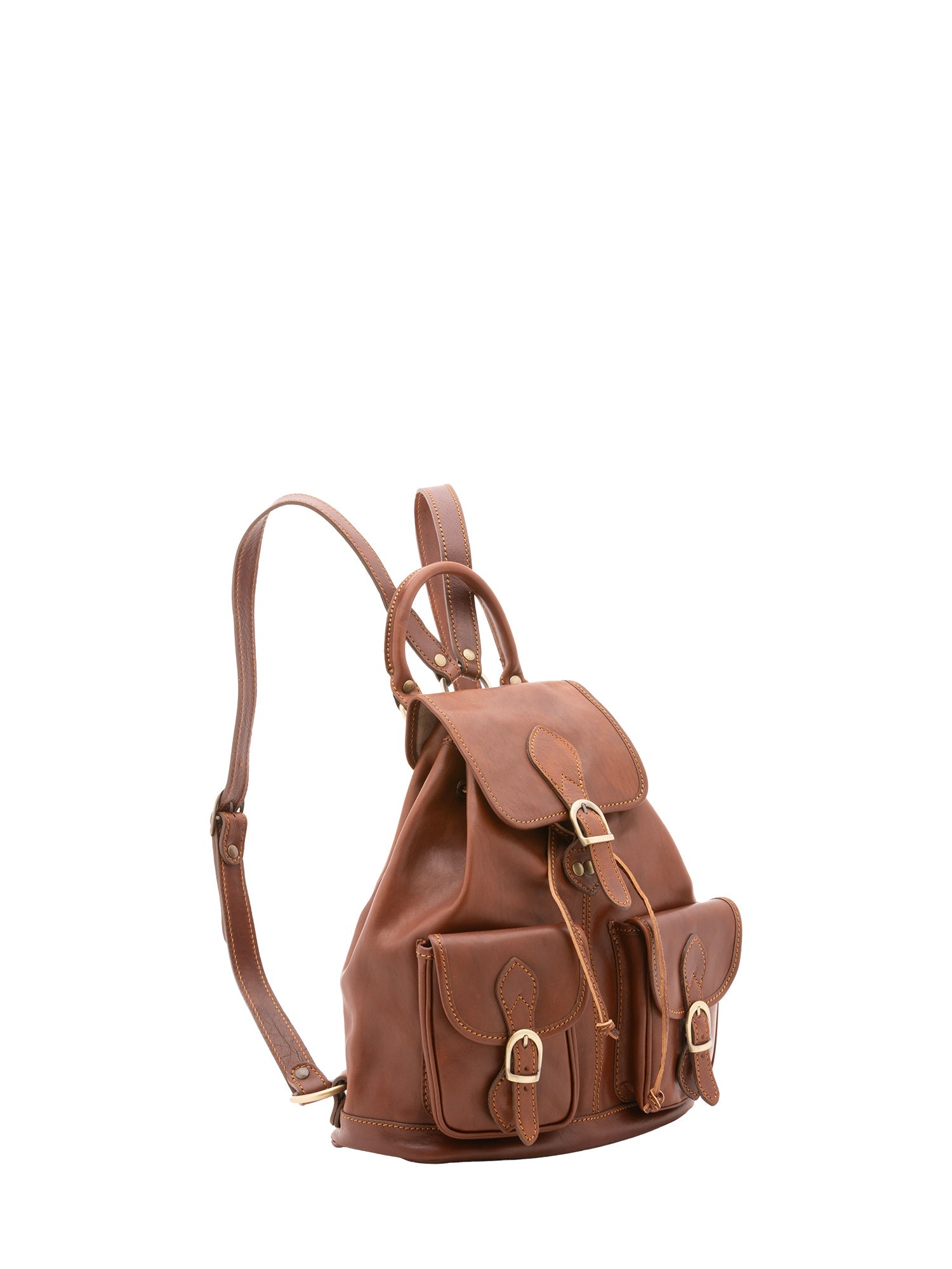 Zaino in vera pelle unisex Made in Italy 4030-MARRONE Alessia Firenze
