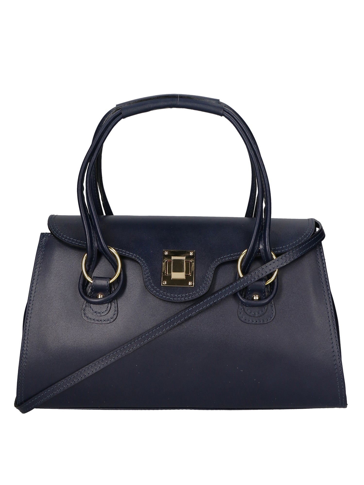 Fiona Borsa a mano da donna 100% pelle 9112-BLU DARK BLUE Chiara Ferretti