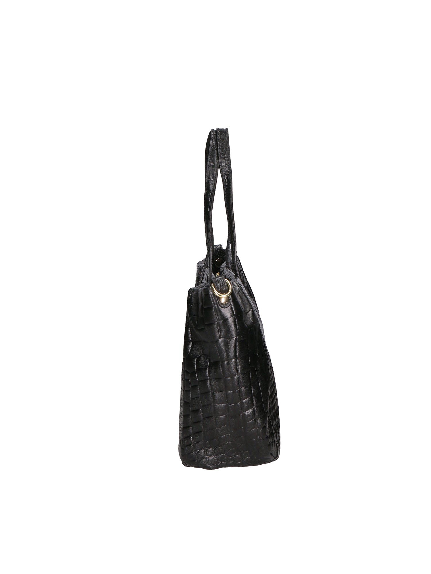 Lorella Borsa a spalla da donna Vera pelle croco 06499-019 NERO Chiara Ferretti