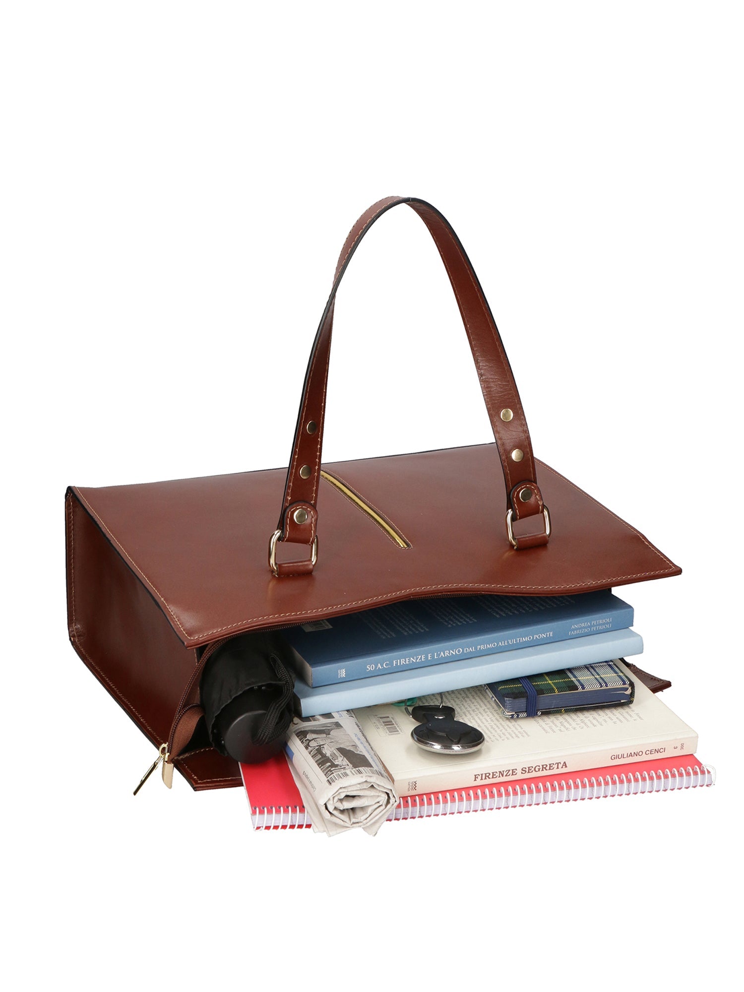 Frida Borsa a mano da donna Vera pelle 9134-MARRONE Chiara Ferretti