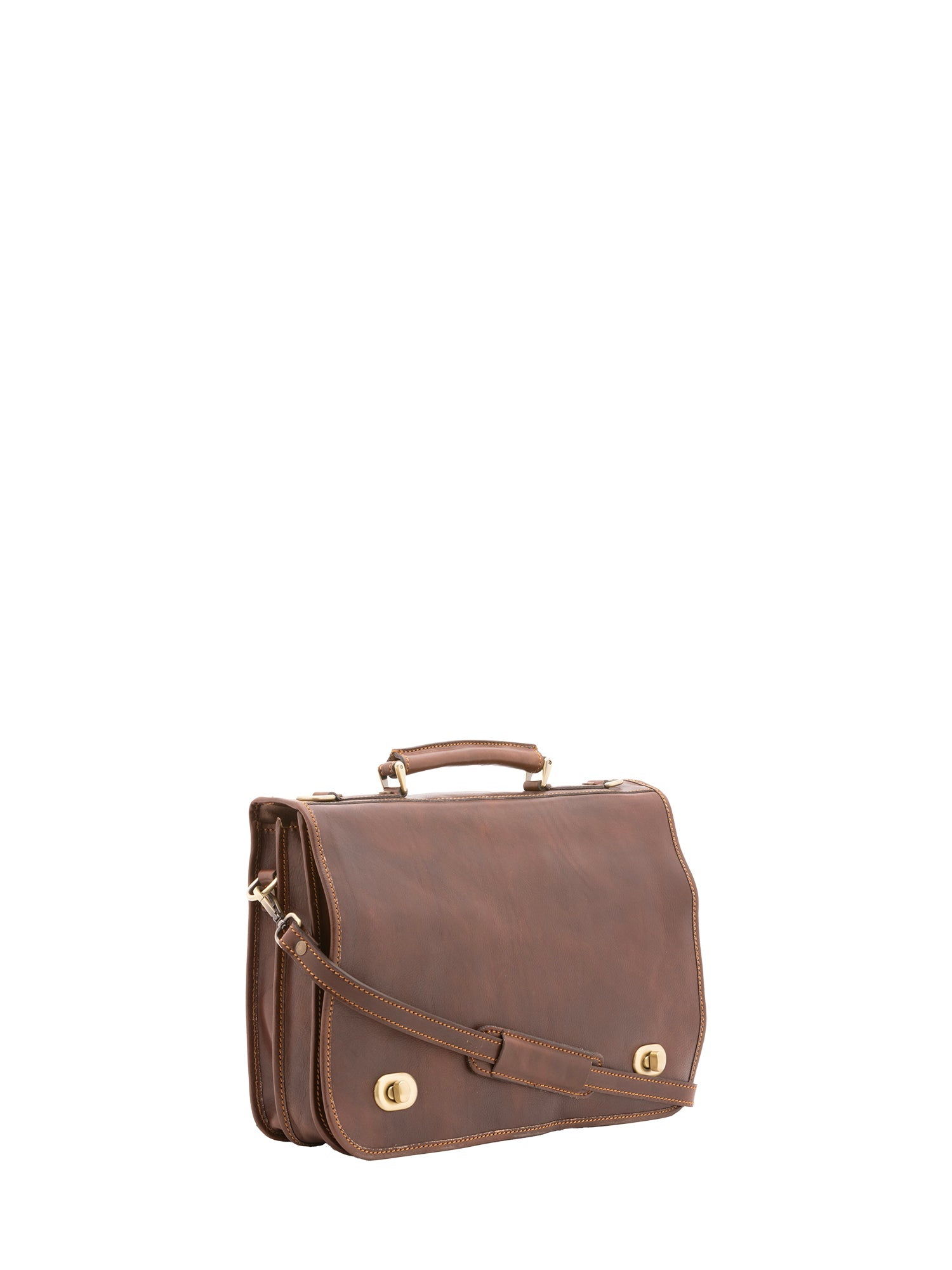 Borsa a mano unisex in vera pelle Made in Italy 4512-TESTA DI MORO Alessia Firenze