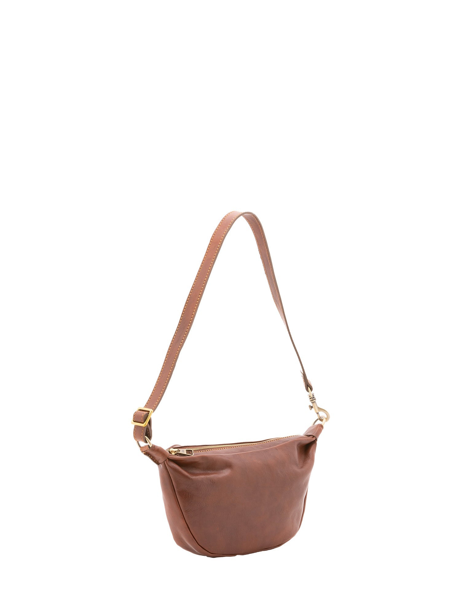 Borsa a spalla unisex in vera pelle 100% cotone 4603-MARRONE Alessia Firenze