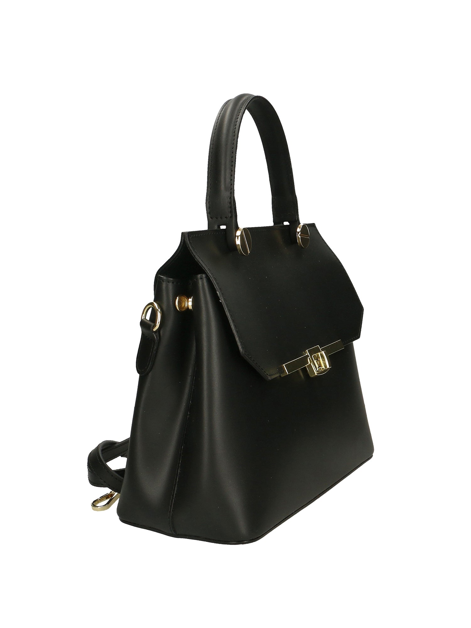 Borsa a mano da donna 100% vera pelle 7708-P218 NERO Chiara Ferretti