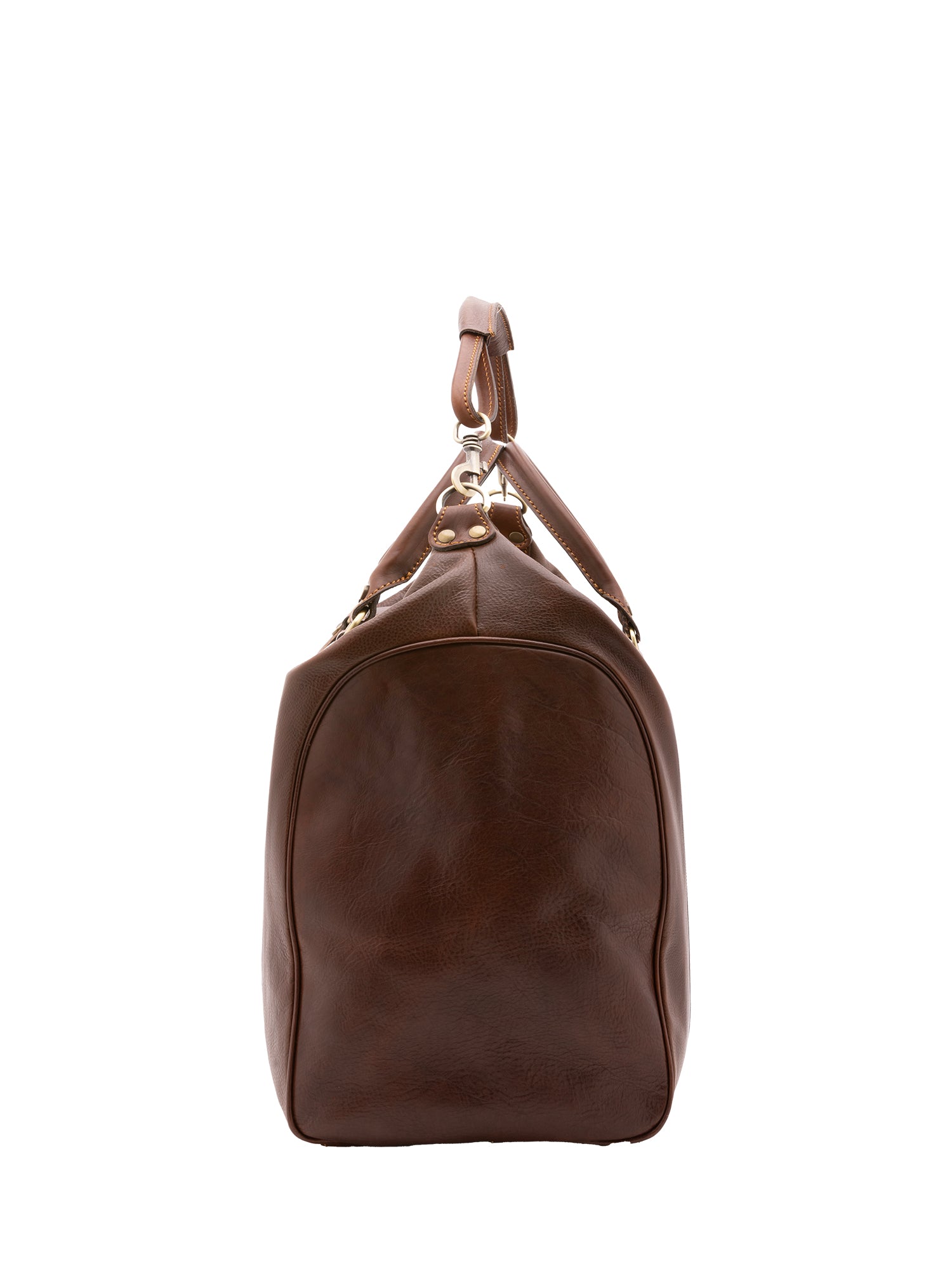 Borsa da viaggio unisex in vera pelle 100% cotone 4046-TESTA DI MORO Alessia Firenze