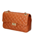 Clizia Borsa a spalla da donna Vera pelle 6078-S17 CUOIO SCURO Chiara Ferretti