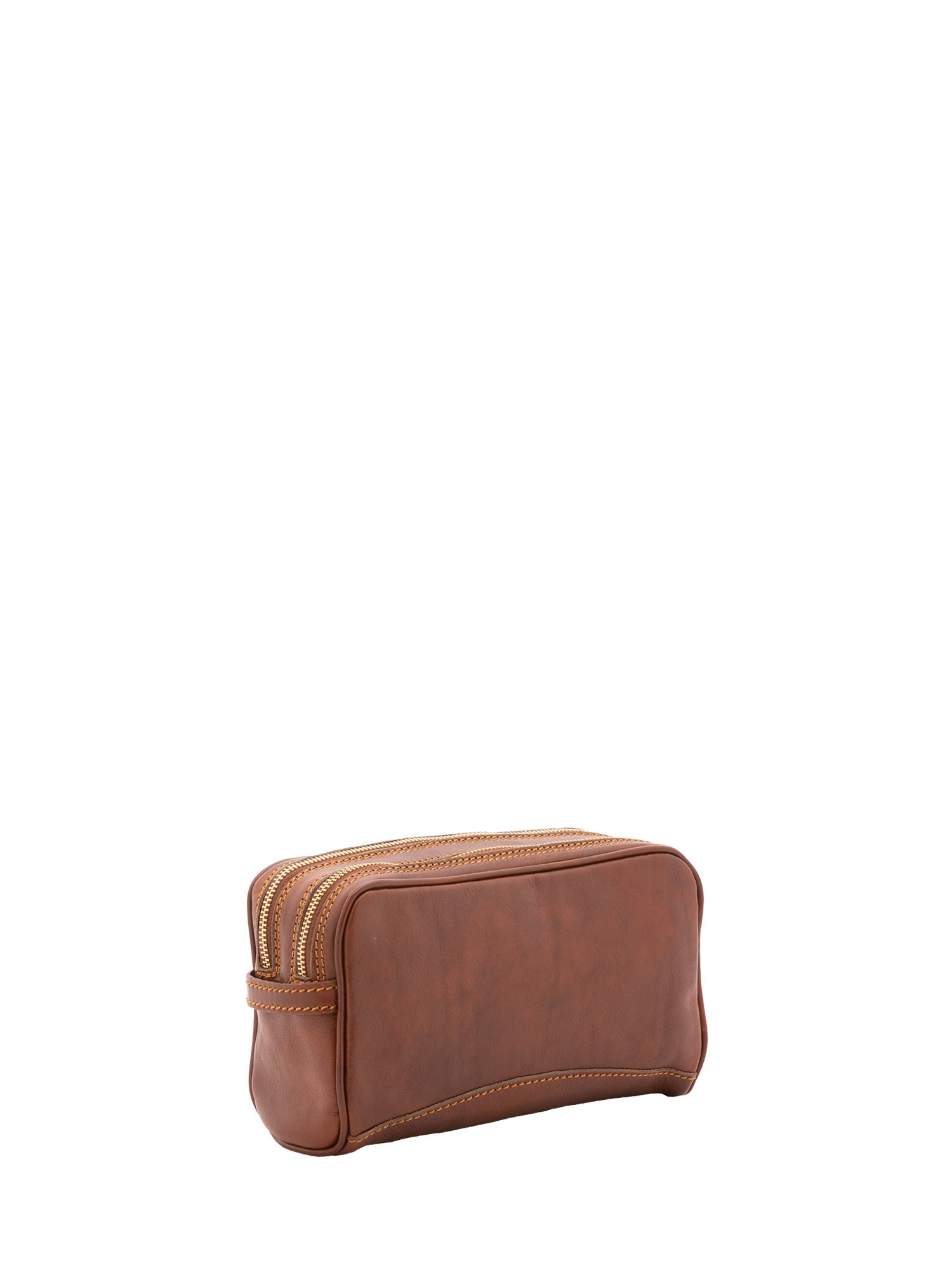 Pochette unisex in vera pelle Made in Italy 4401-MARRONE Alessia Firenze