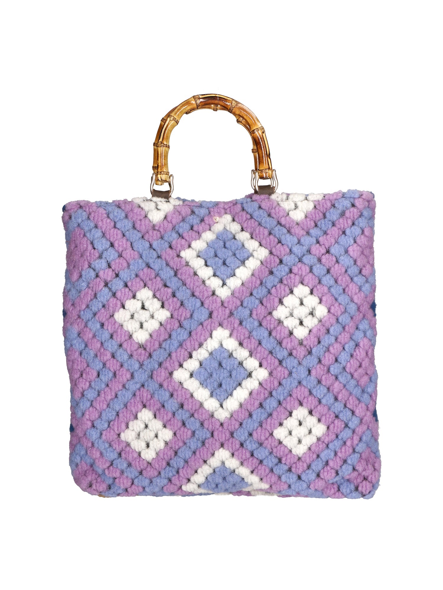 Luana Borsa a mano da donna Lana e vera pelle 04466-VIOLA Chiara Ferretti