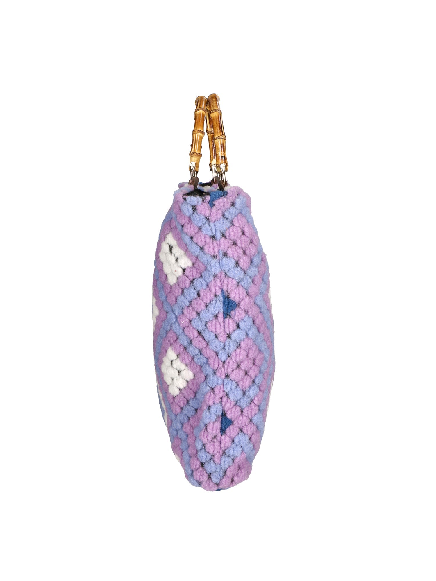 Luana Borsa a mano da donna Lana e vera pelle 04466-VIOLA Chiara Ferretti